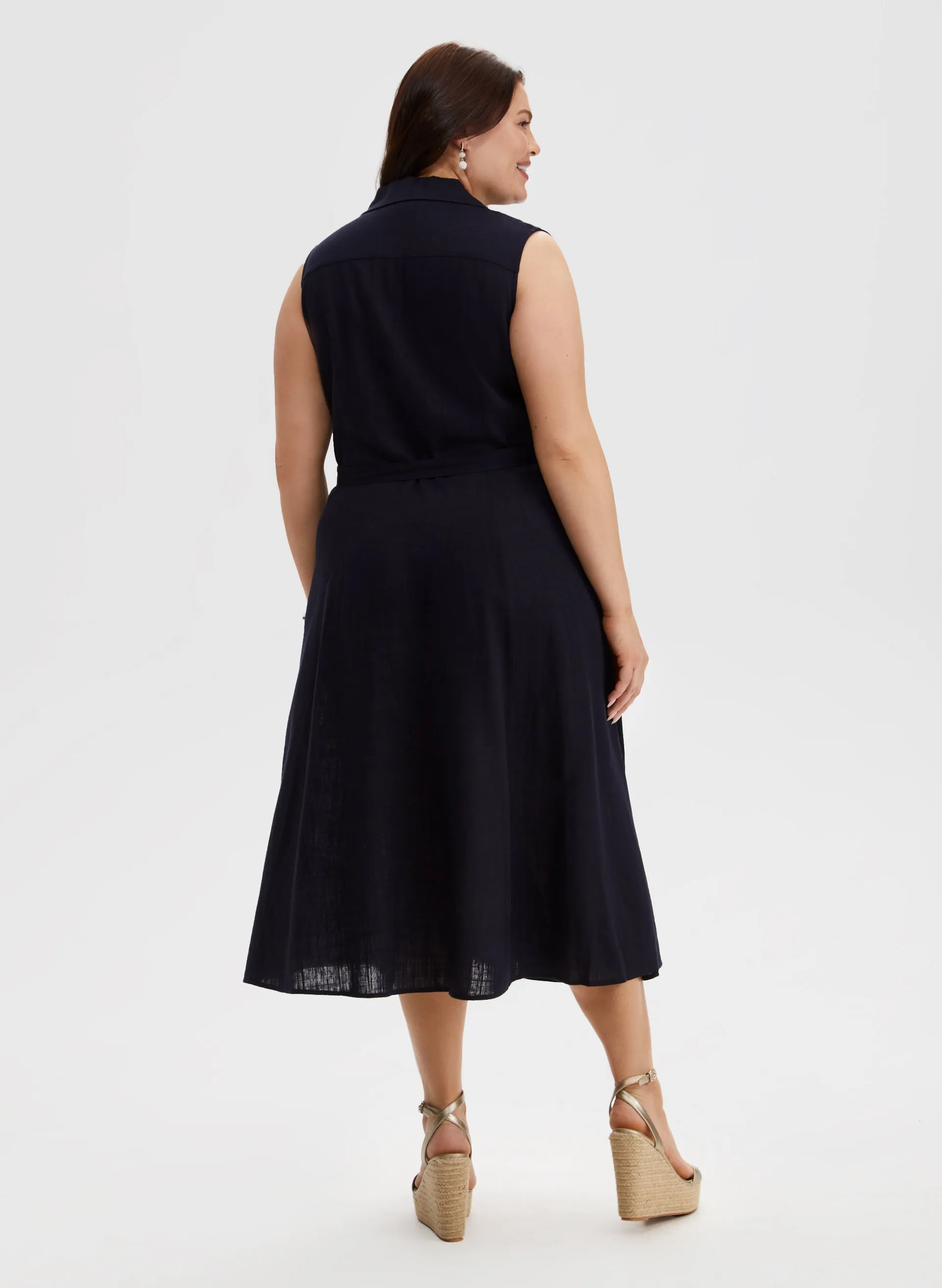 Linen-Blend Midi Dress sold by Laura product image thumbnail 4