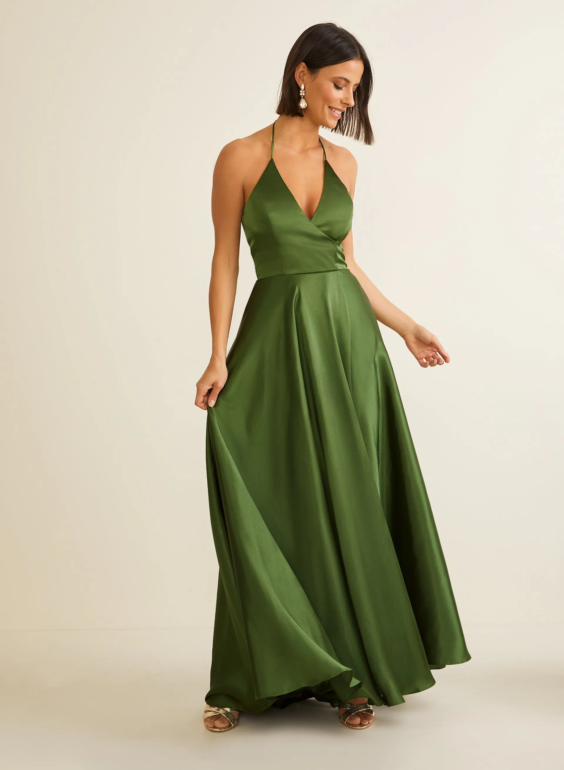 Satin Halter Dress sold by Laura product image thumbnail 3