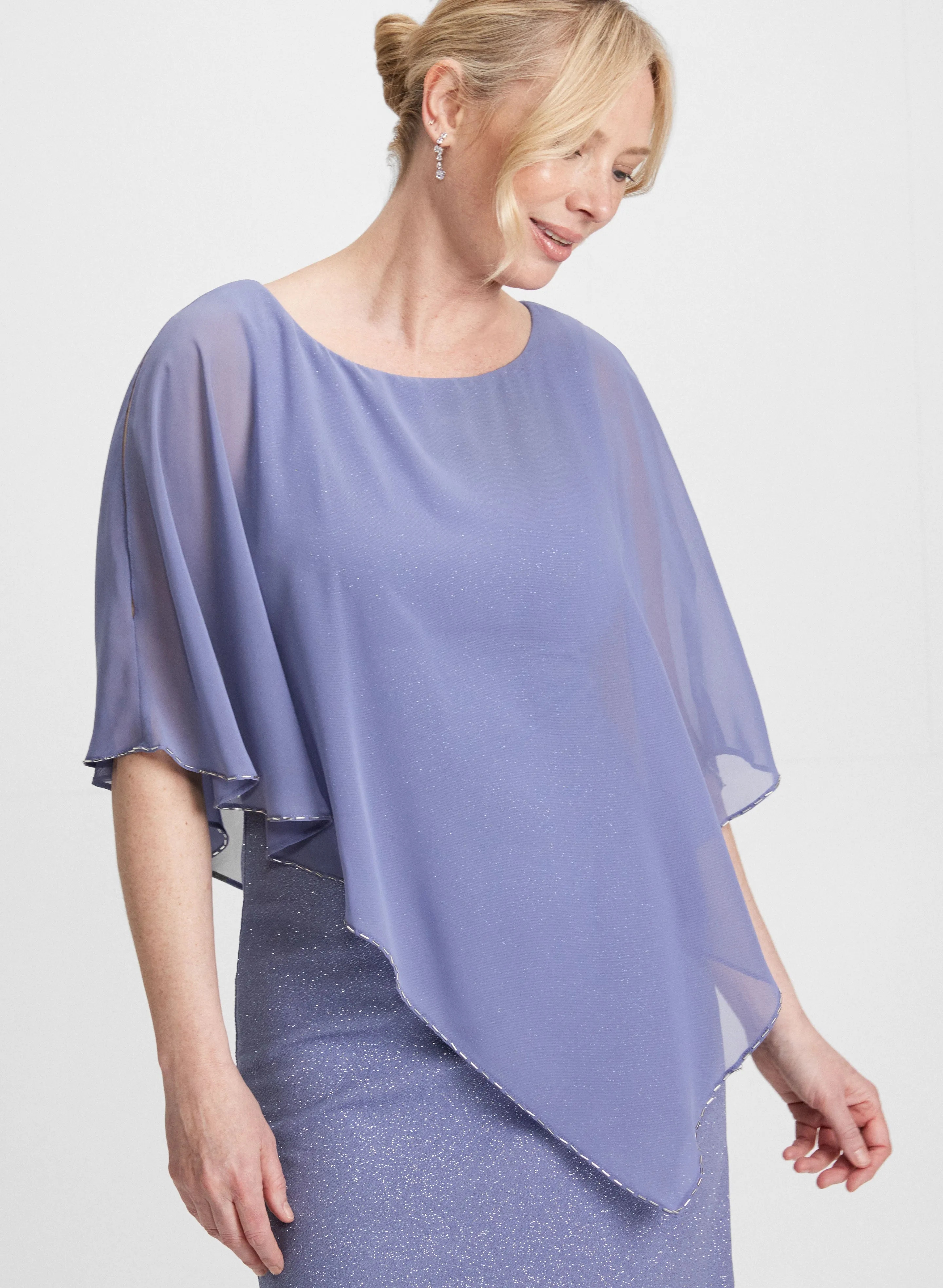 Poncho-Effect Shimmering Dress sold by Laura product image thumbnail 4