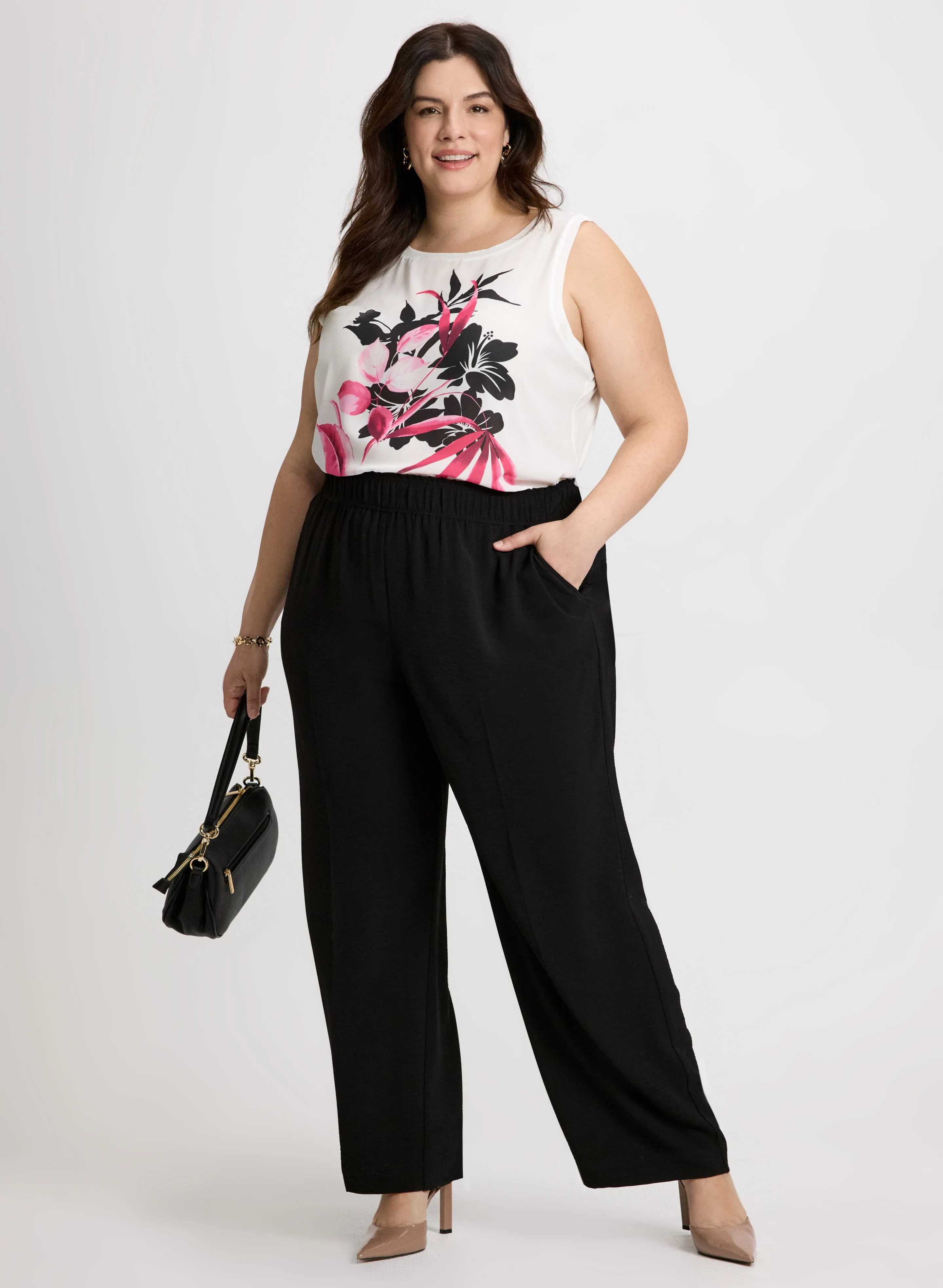 Sleeveless Floral Print Blouse & Wide Leg Pants sold by Laura