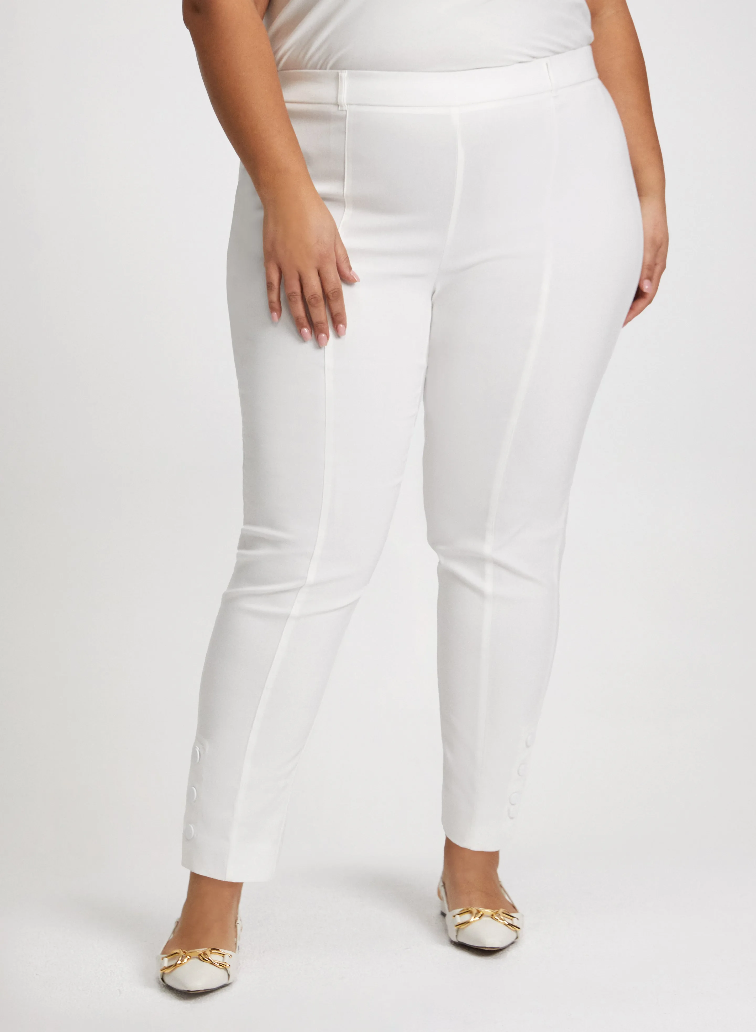 Pull-On Slim-Leg Pants sold by Laura