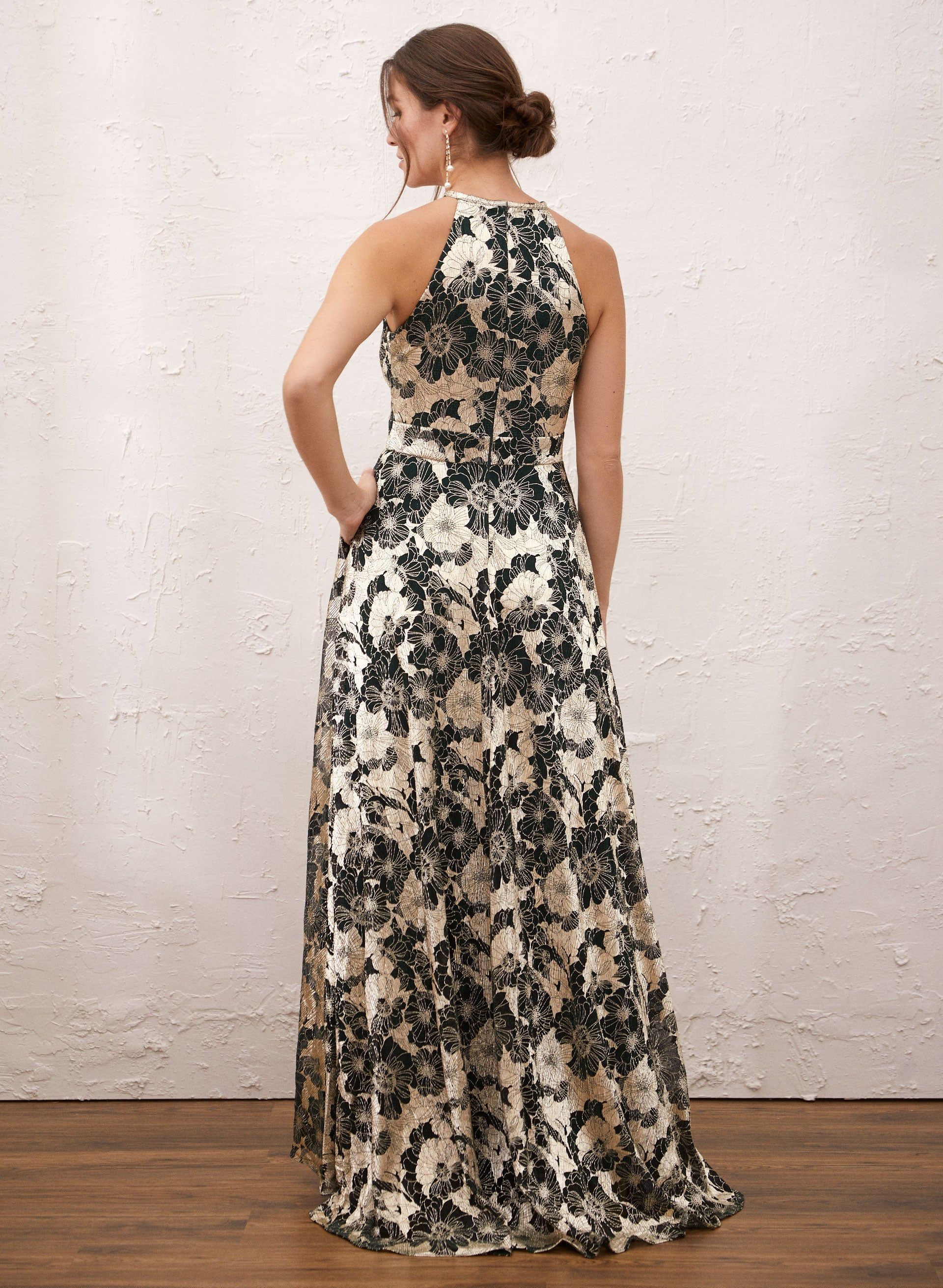 Metallic Plisse Floral Print Dress sold by Laura product image thumbnail 2