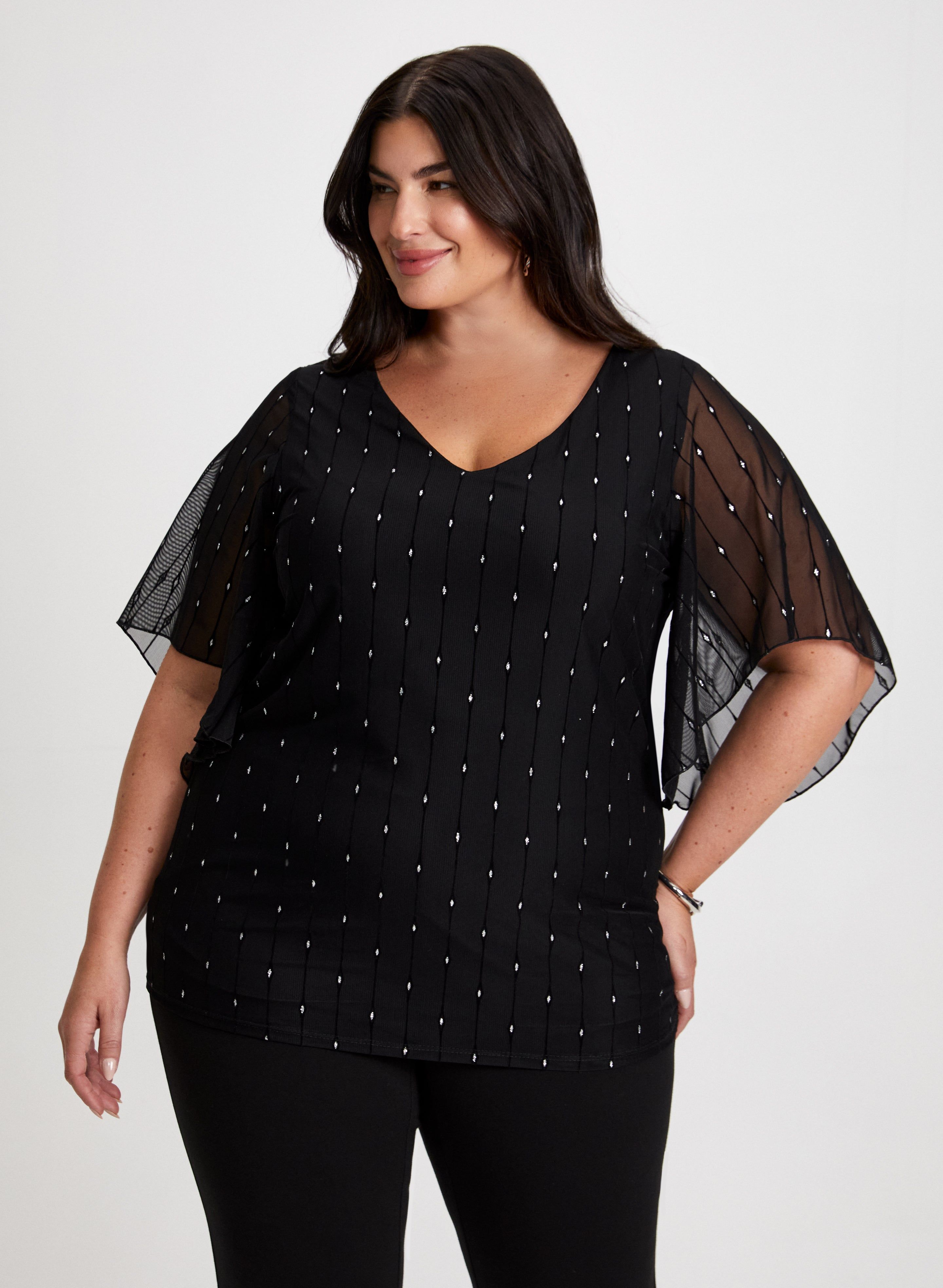 Stripe Motif Glitter Top sold by Laura