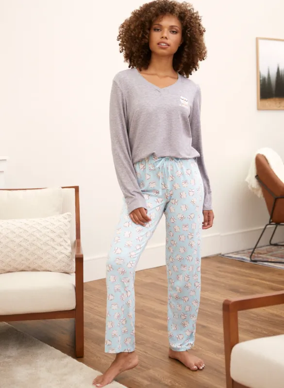 Owl Motif Pyjama Set sold by Laura