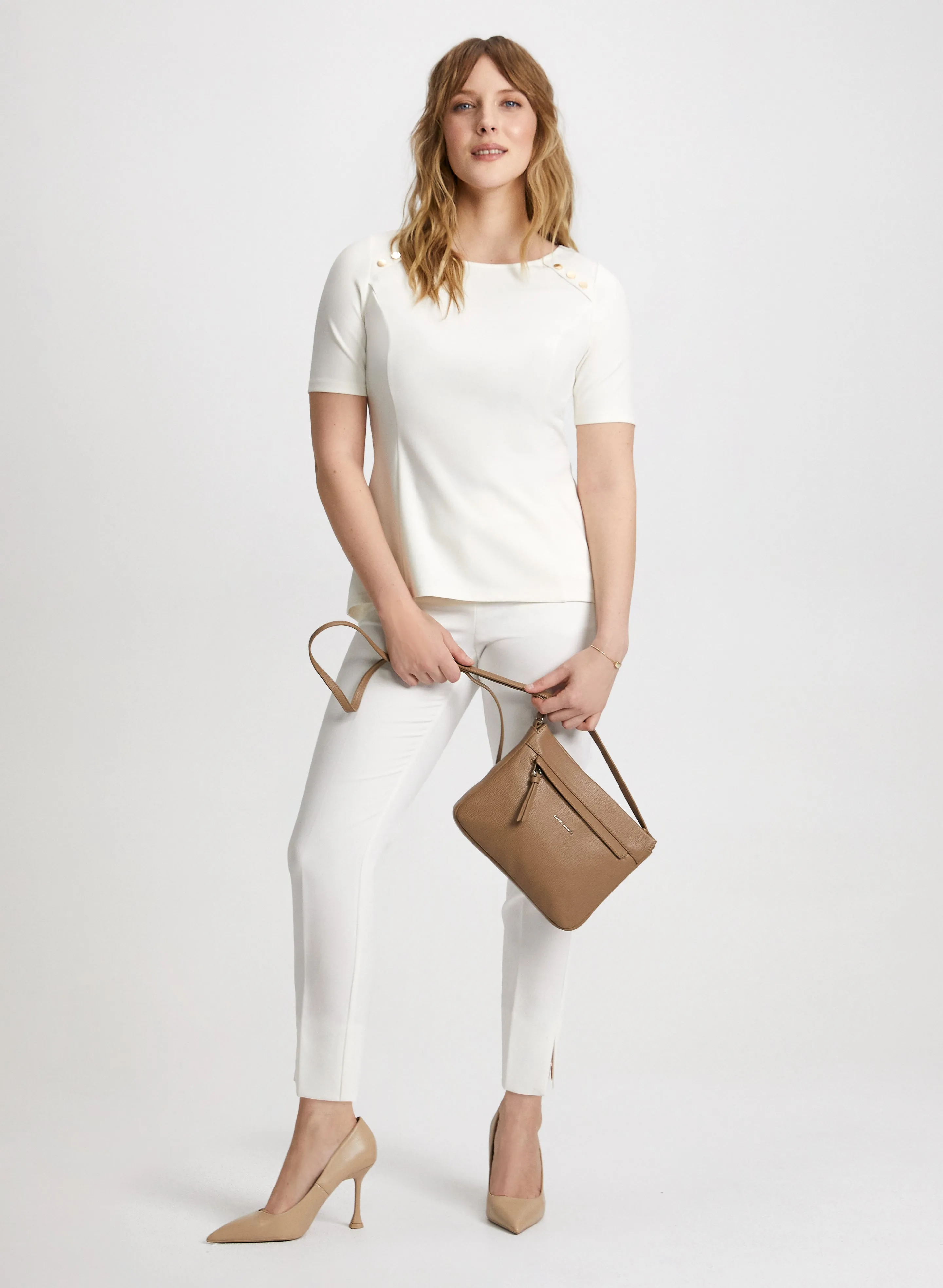 Button Detail Top & Slim Leg Ankle Pants sold by Laura