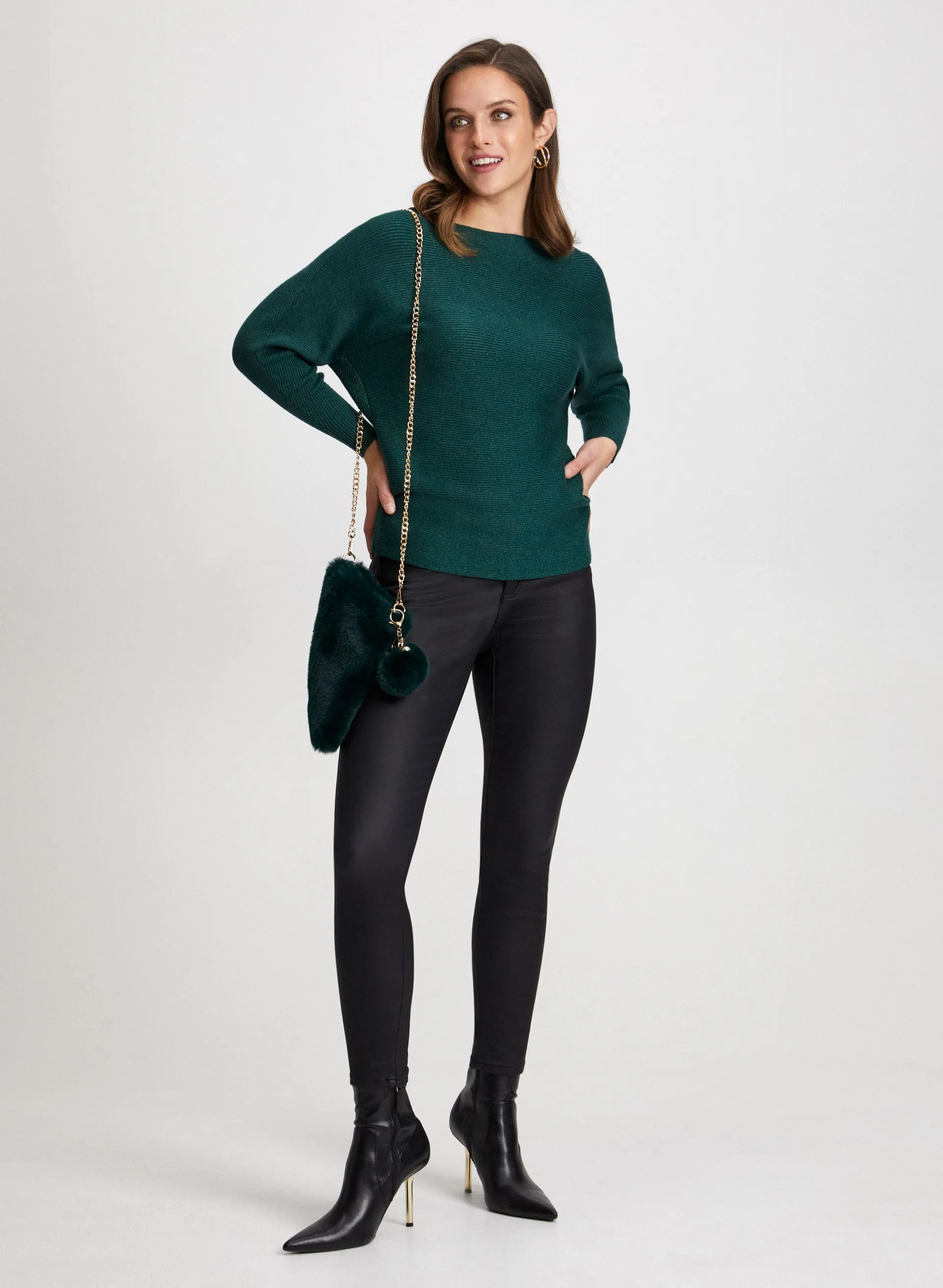 Dolman Sleeve Sweater & Coated Jeans sold by Laura