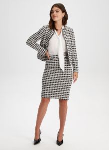 Houndstooth Motif Pencil Skirt sold by Laura