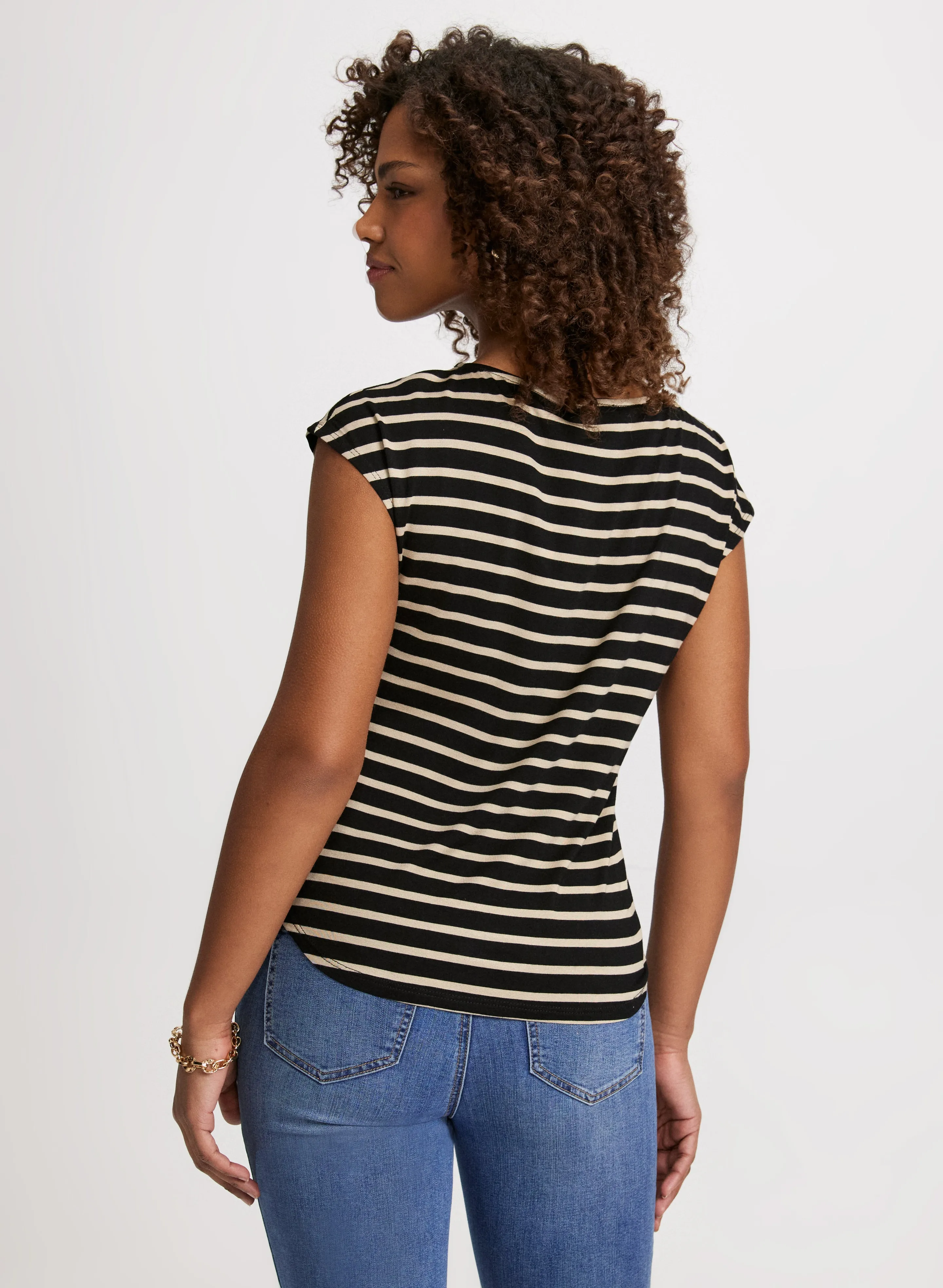 Striped Cap Sleeve Top sold by Laura product image thumbnail 4