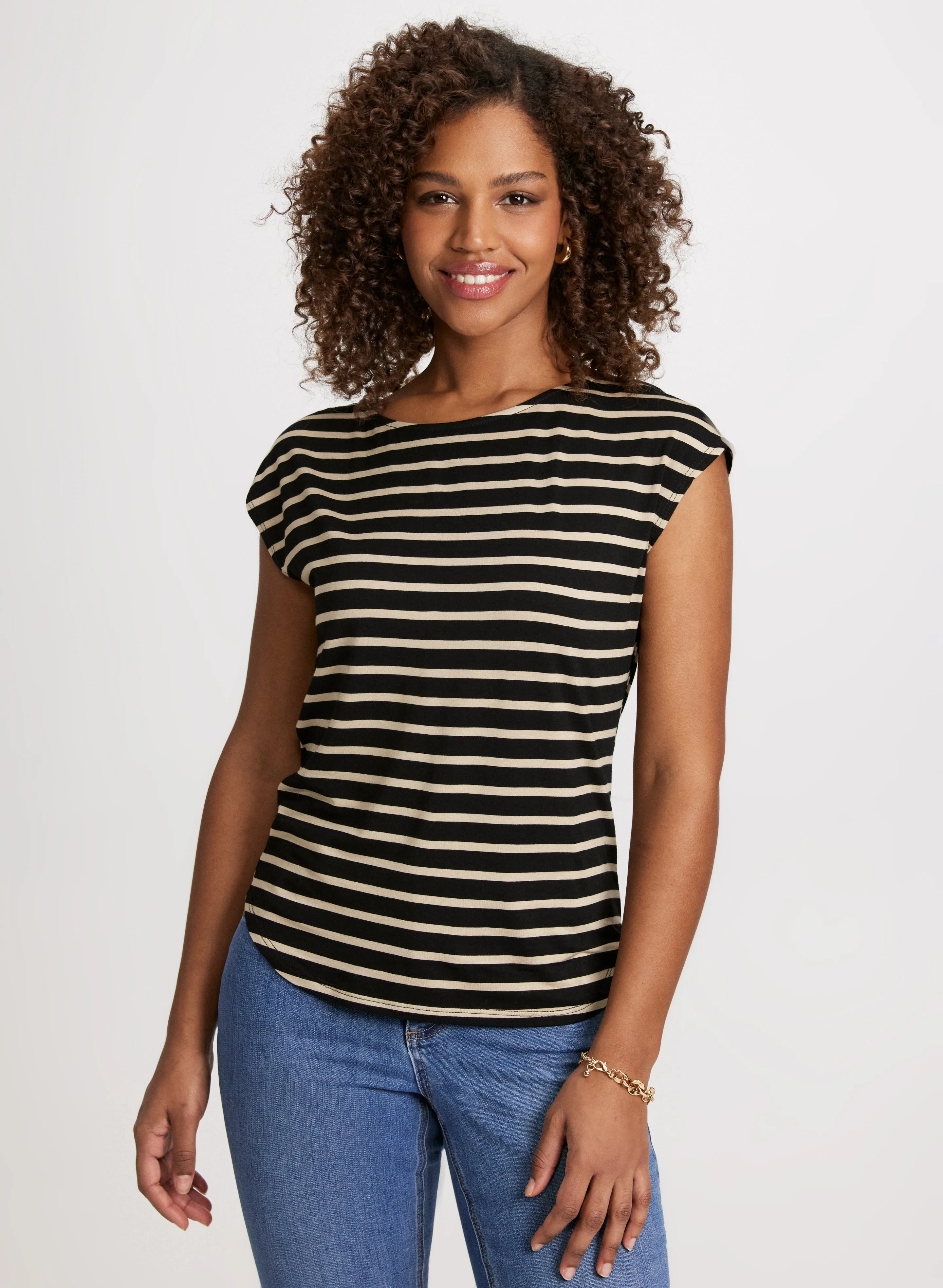 Striped Cap Sleeve Top sold by Laura product image thumbnail 5