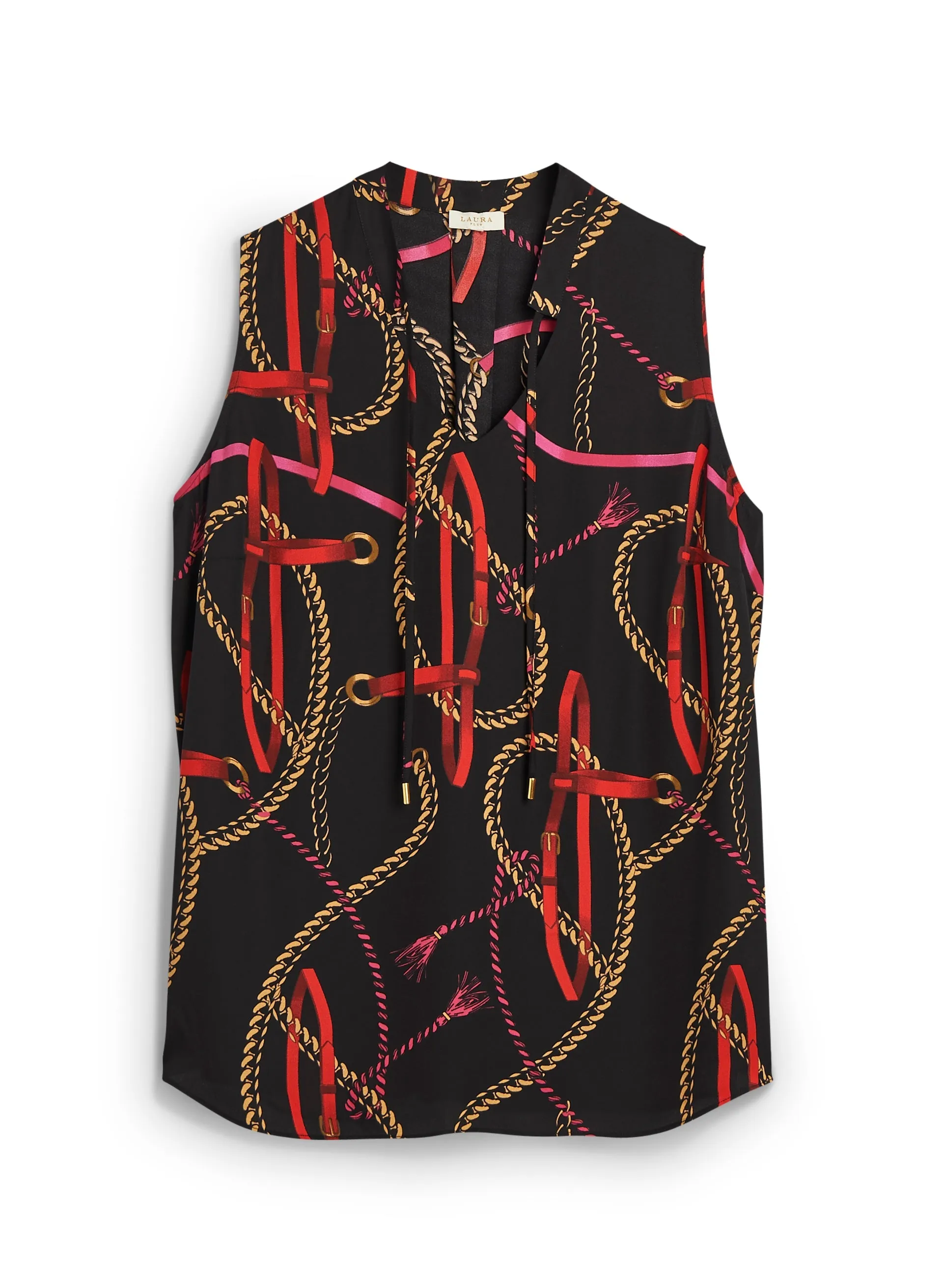 Chain Print Tie Detail Blouse sold by Laura product image thumbnail 5