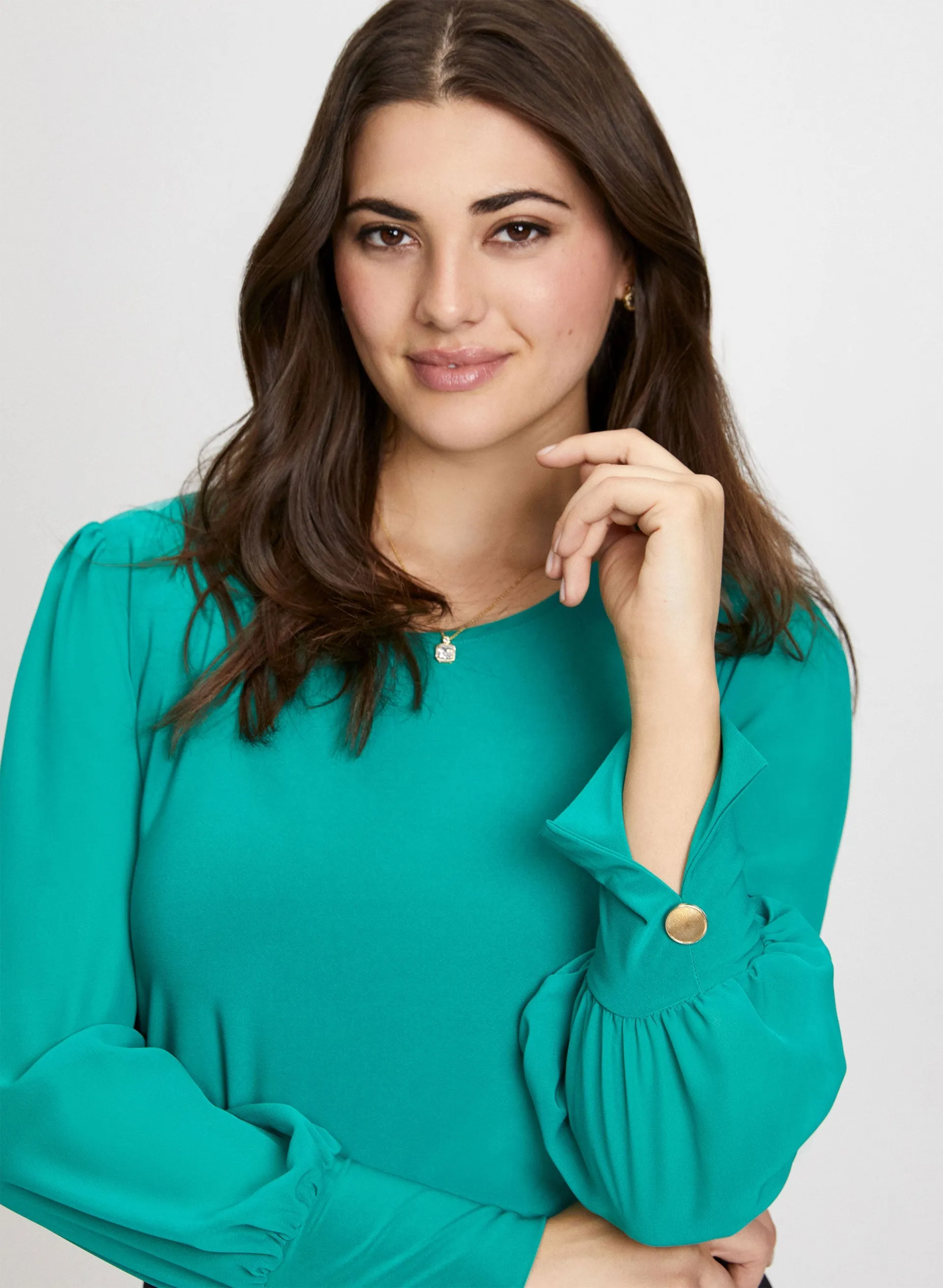 Button Cuff Long Sleeve Top sold by Laura product image thumbnail 2