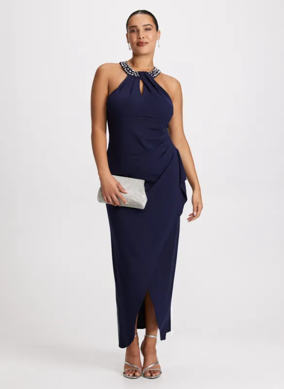 Beaded Halter Neck Gown sold by Laura