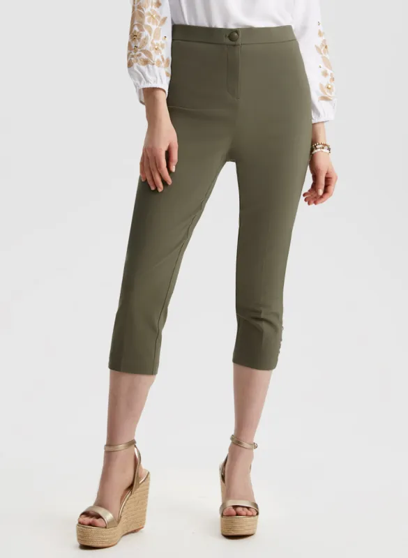 Lace-Up Detail Capri Pants sold by Laura