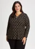 Geometric Print Zip Front Top sold by Laura