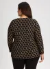 Geometric Print Zip Front Top sold by Laura