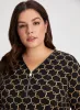 Geometric Print Zip Front Top sold by Laura