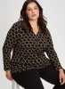 Geometric Print Zip Front Top sold by Laura