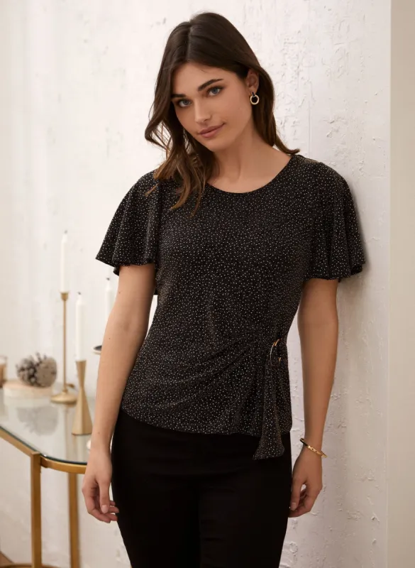 Glitter Ring Detail Knit Top sold by Laura