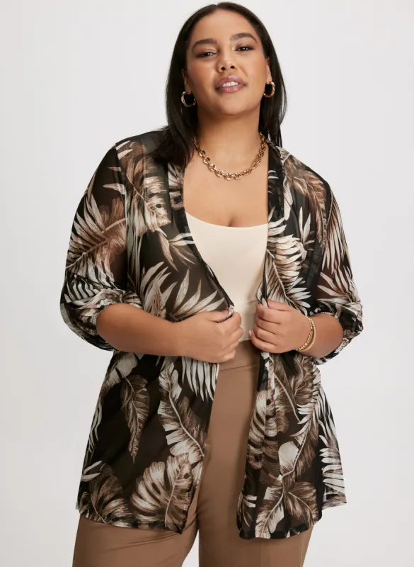 Tropical Print Open Front Top sold by Laura