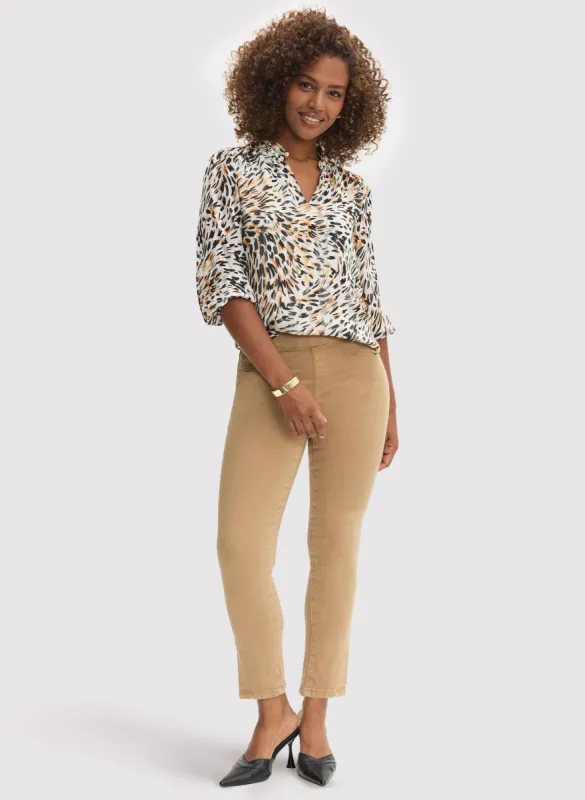 Abstract Print Blouse & Slit Hem Pants sold by Laura