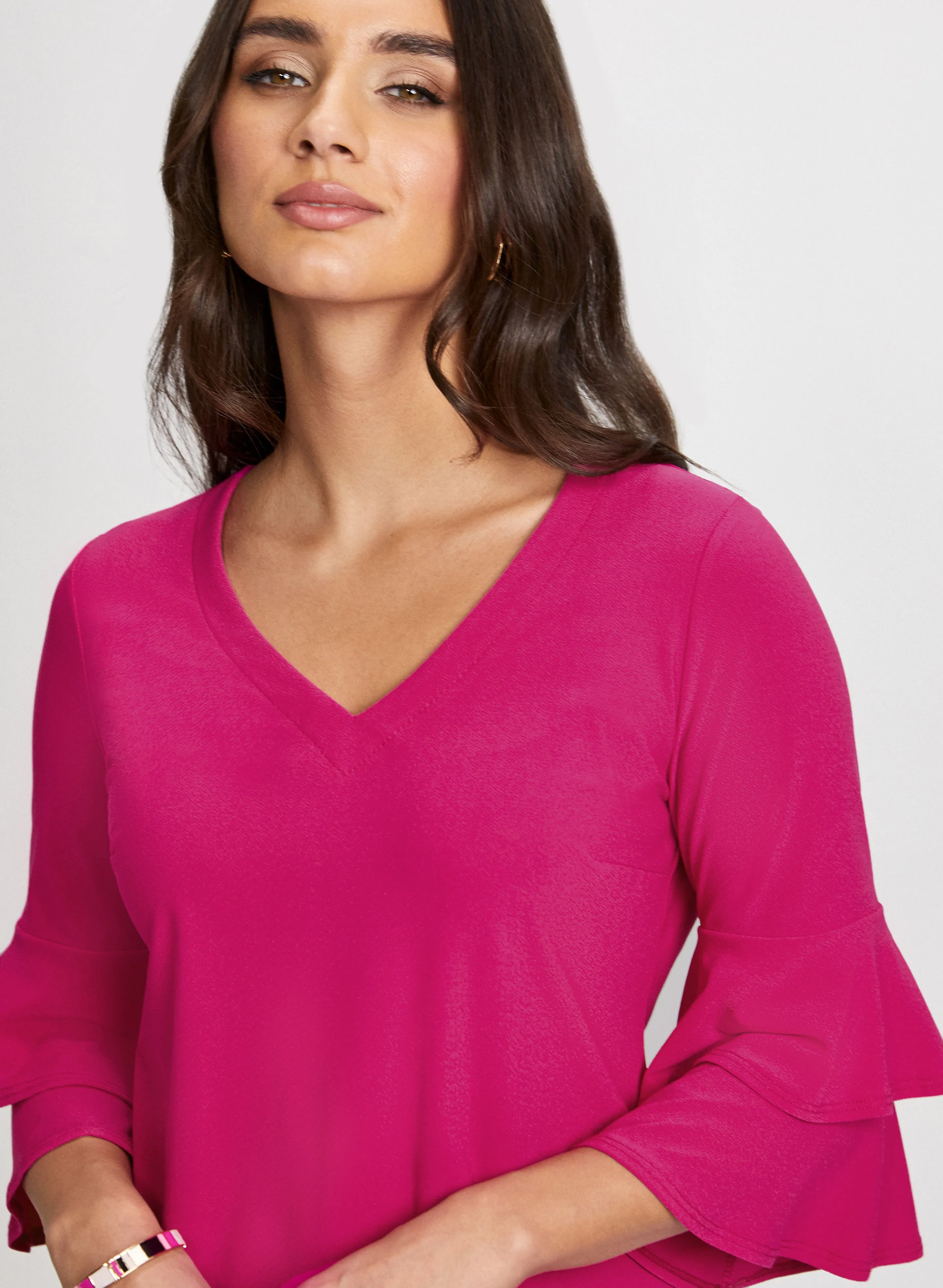 Ruffle Sleeve V-Neck Top sold by Laura product image thumbnail 2