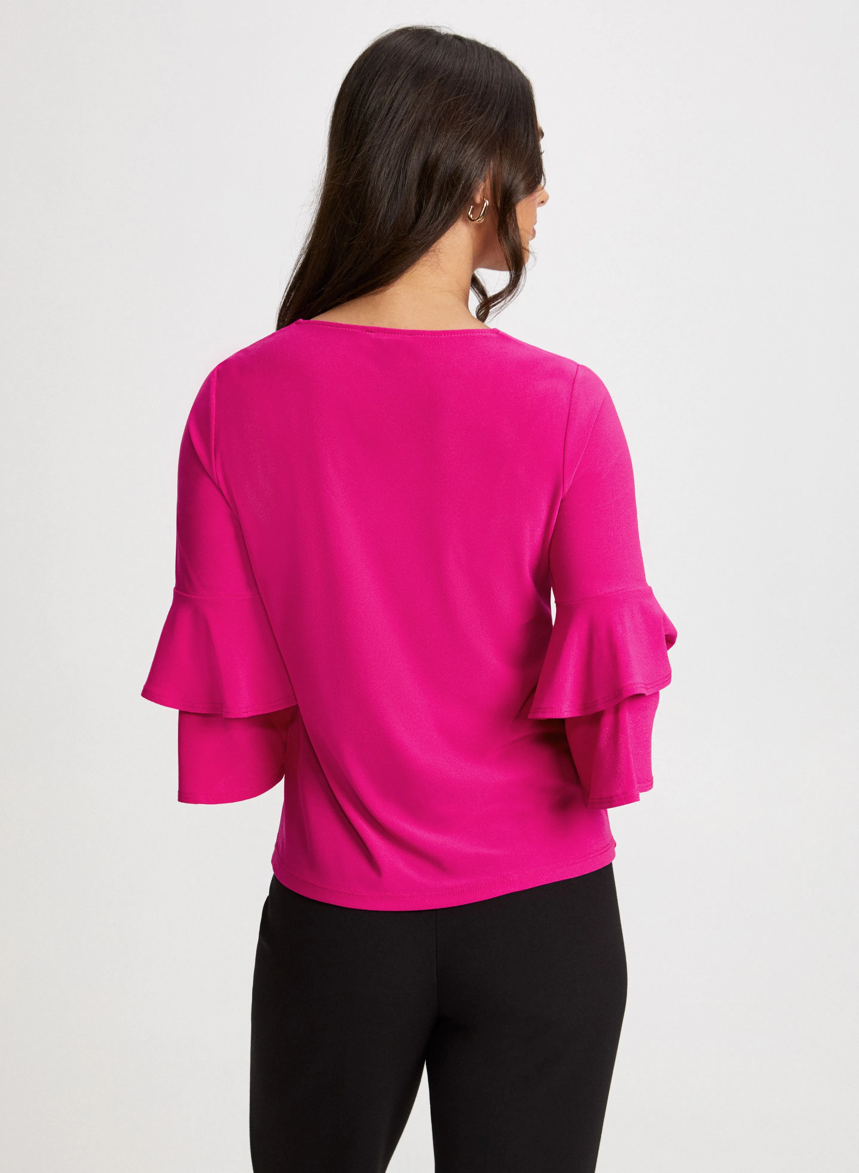 Ruffle Sleeve V-Neck Top sold by Laura product image thumbnail 4