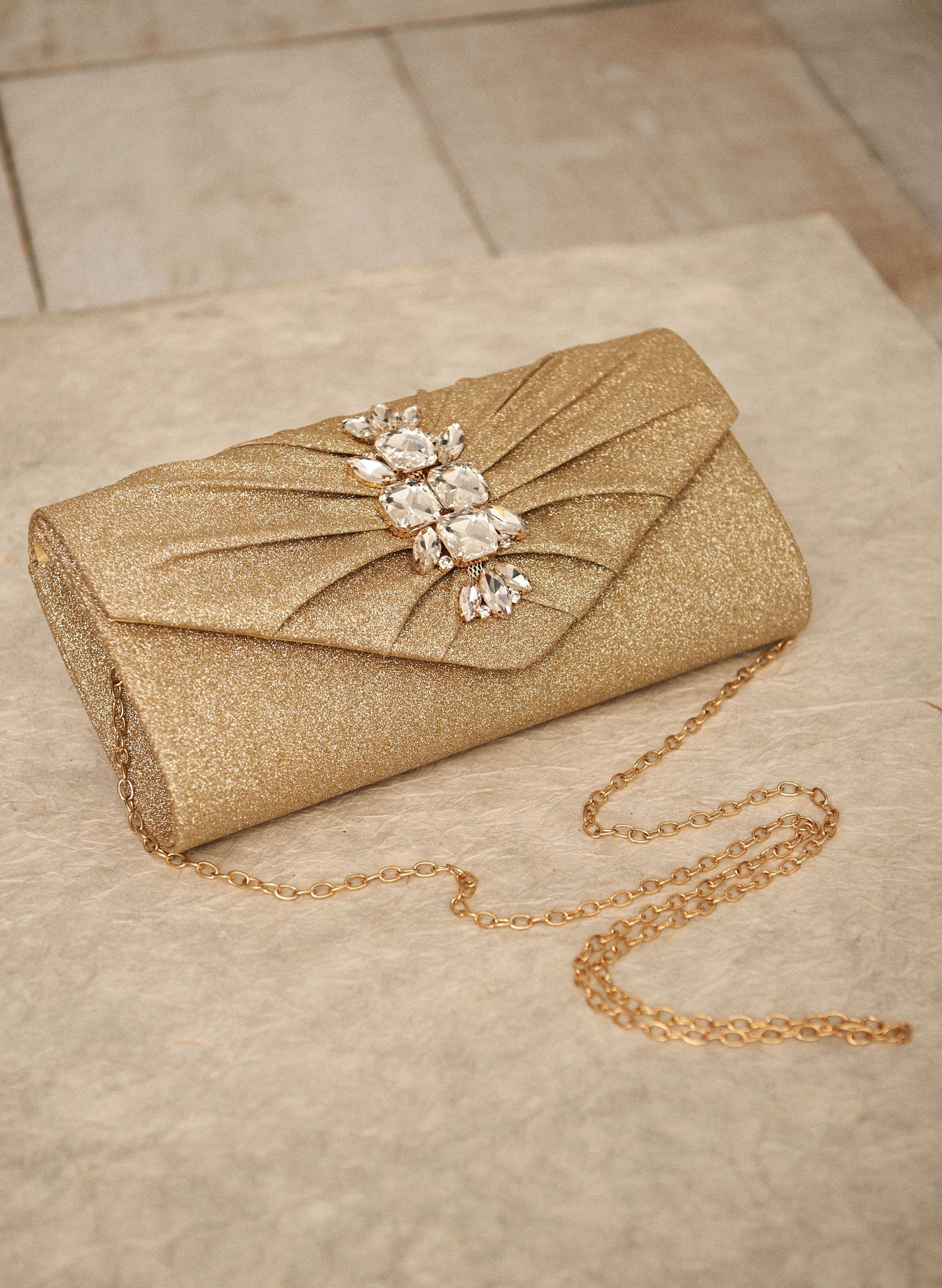 Crystal Appliqué Flap Clutch sold by Laura