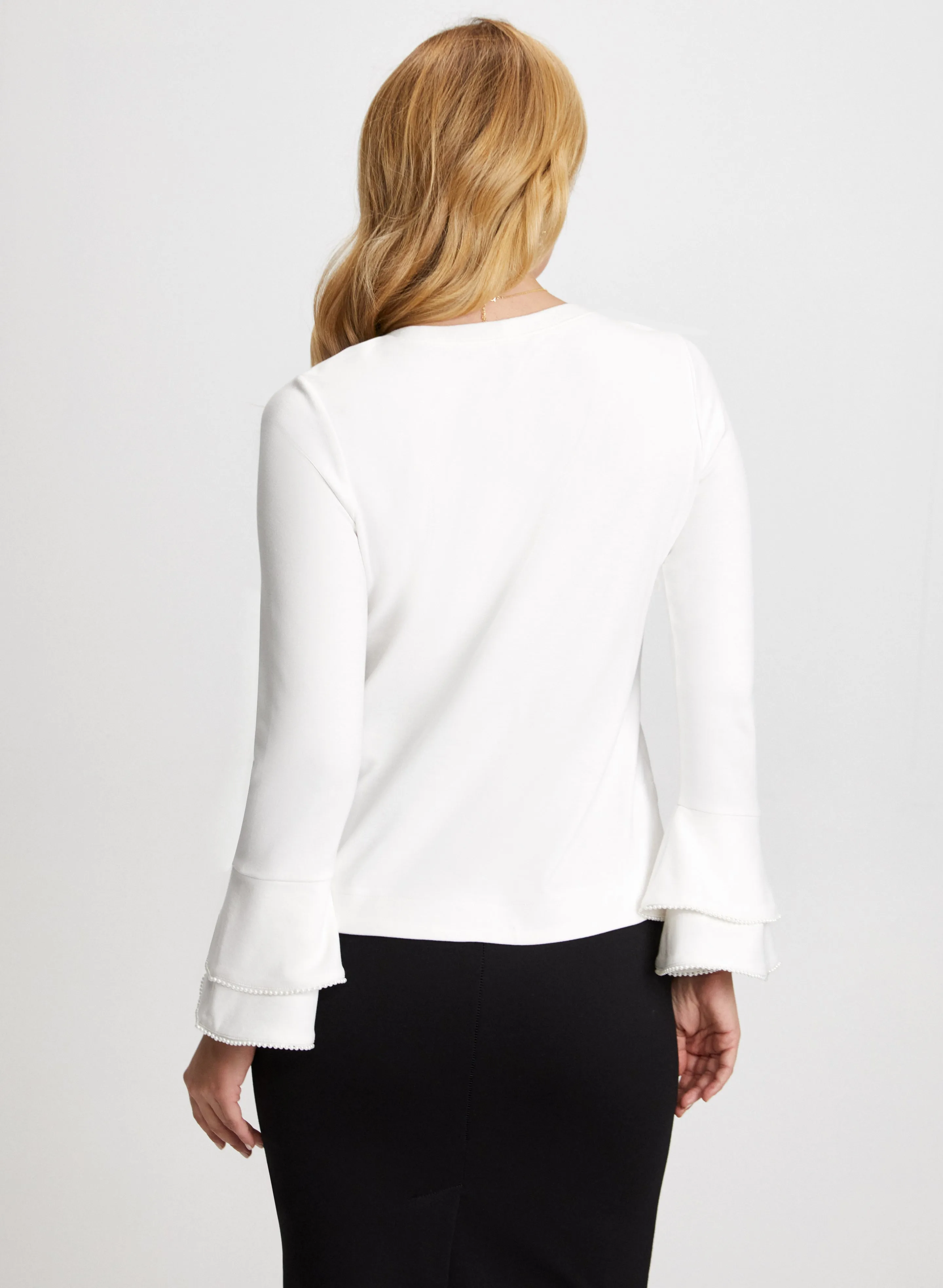 Pearl Embellished Tiered Sleeve Top sold by Laura product image thumbnail 4