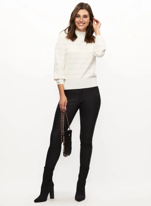 Metallic Detail Sweater & Coated Jeans sold by Laura