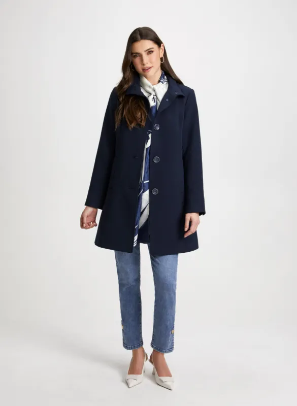 Button Front Tricotine Coat & Button Hem Jeans sold by Laura