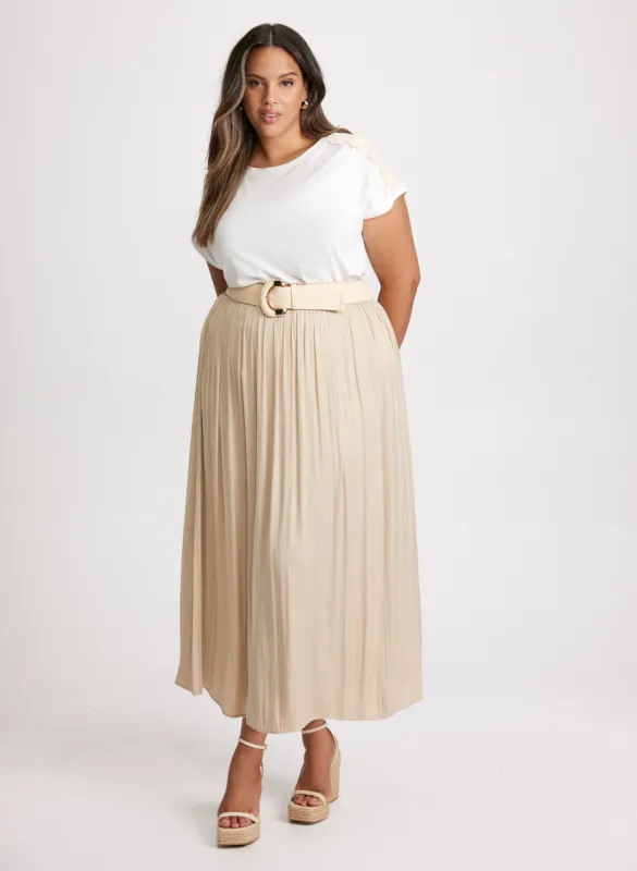 Crochet Trim T-Shirt & Satin Maxi Skirt sold by Laura