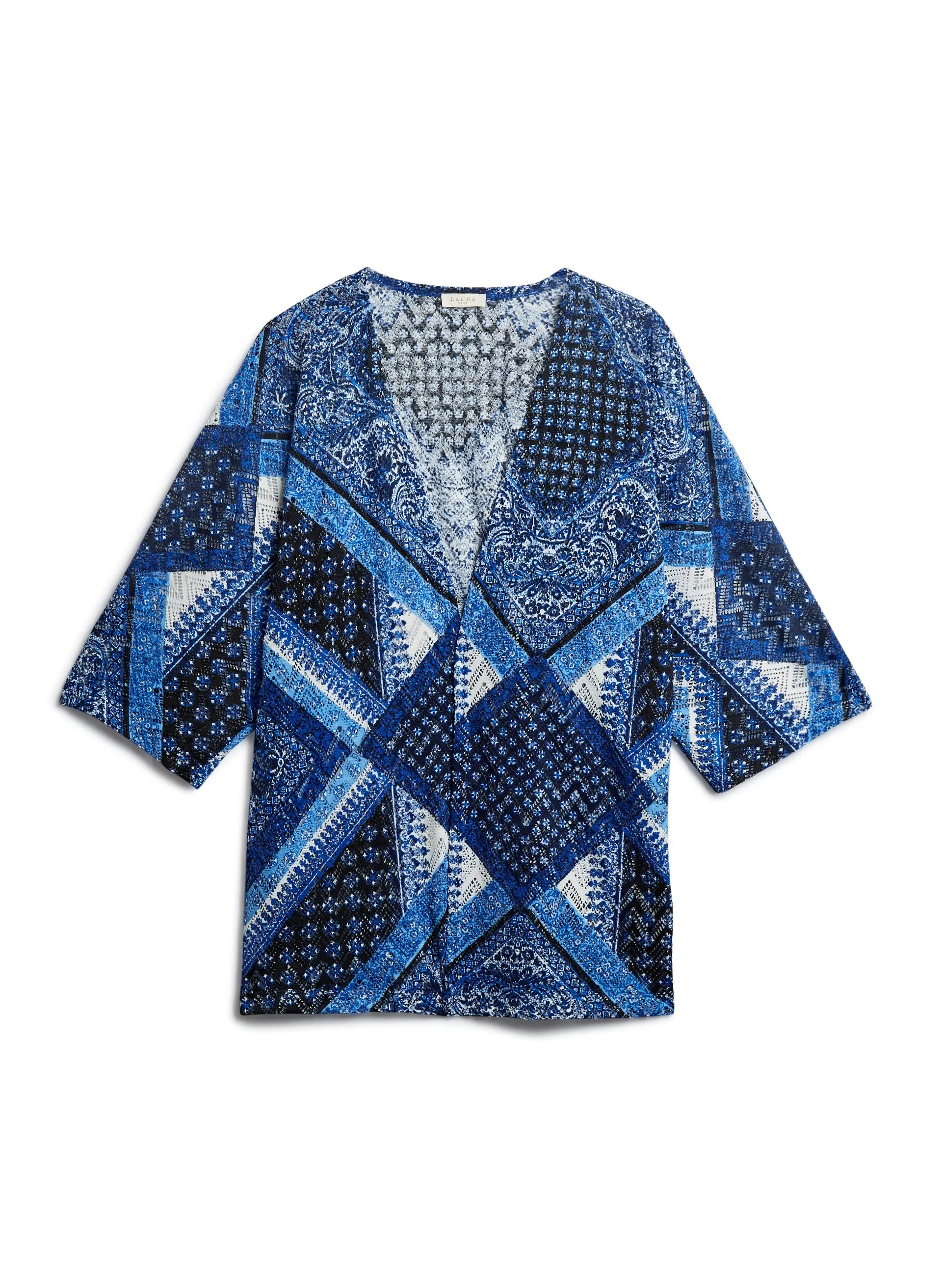 Patchwork Print Open Front Top sold by Laura product image thumbnail 5