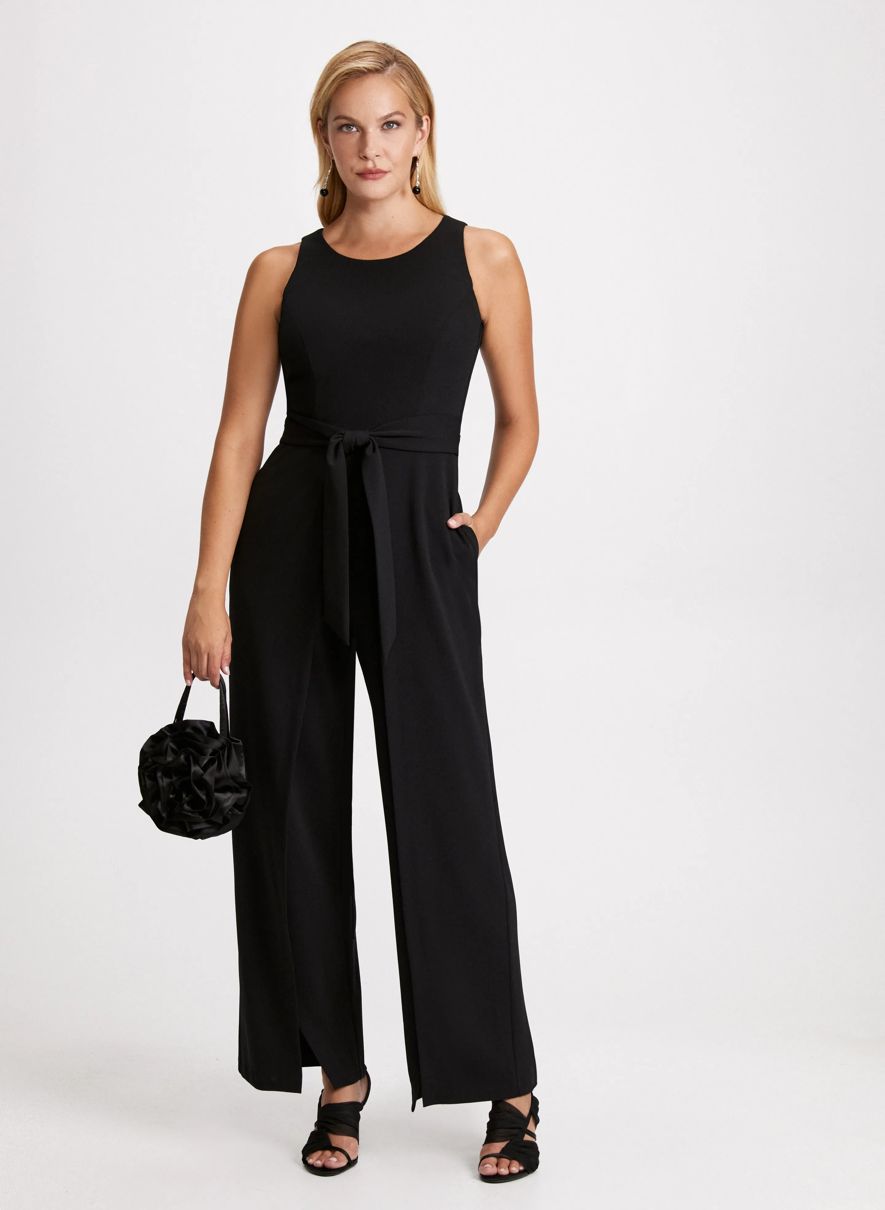 Split-Leg Crepe Jumpsuit sold by Laura