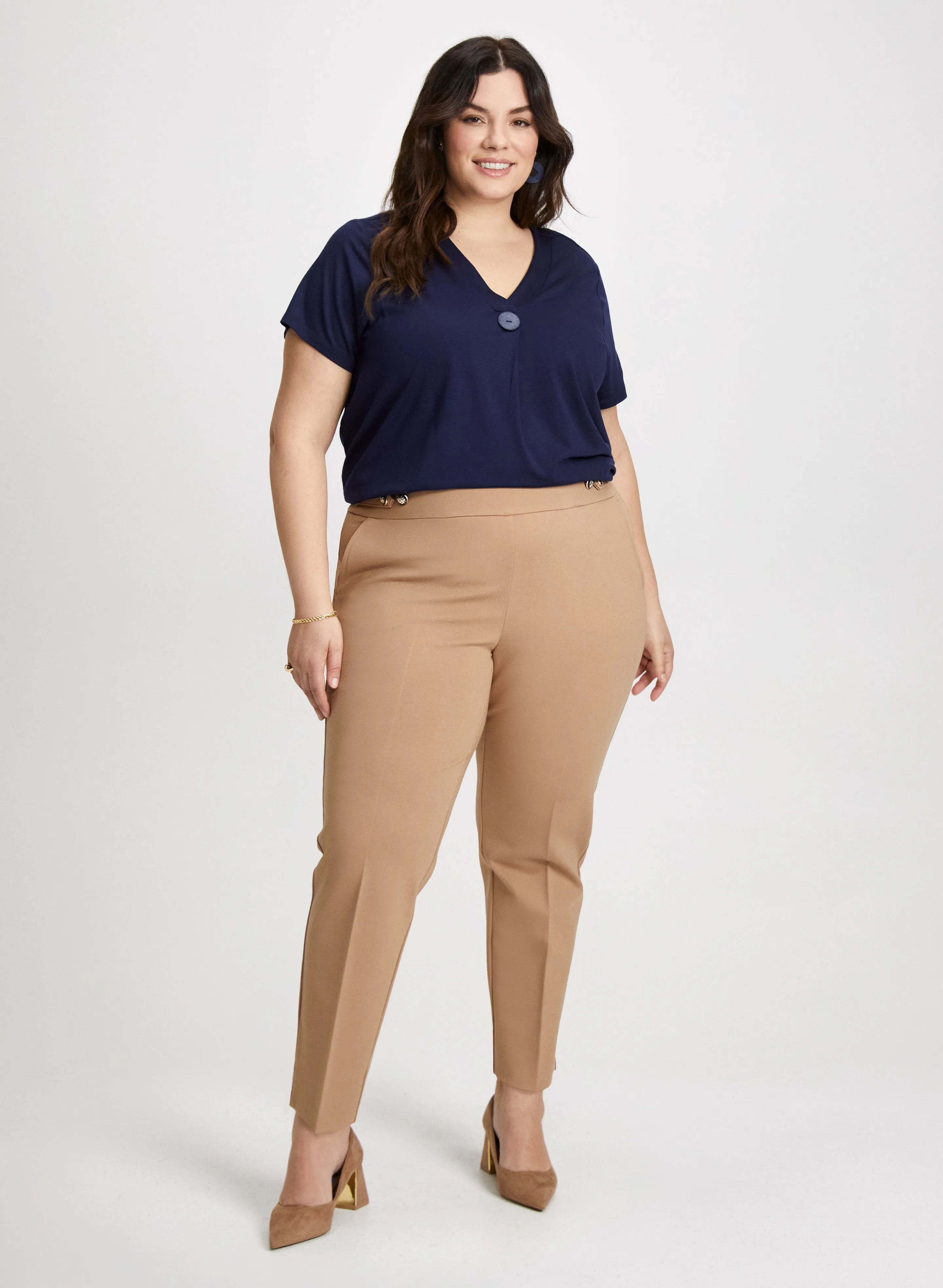 Button Detail T-Shirt & Button Tab Detail Pants sold by Laura