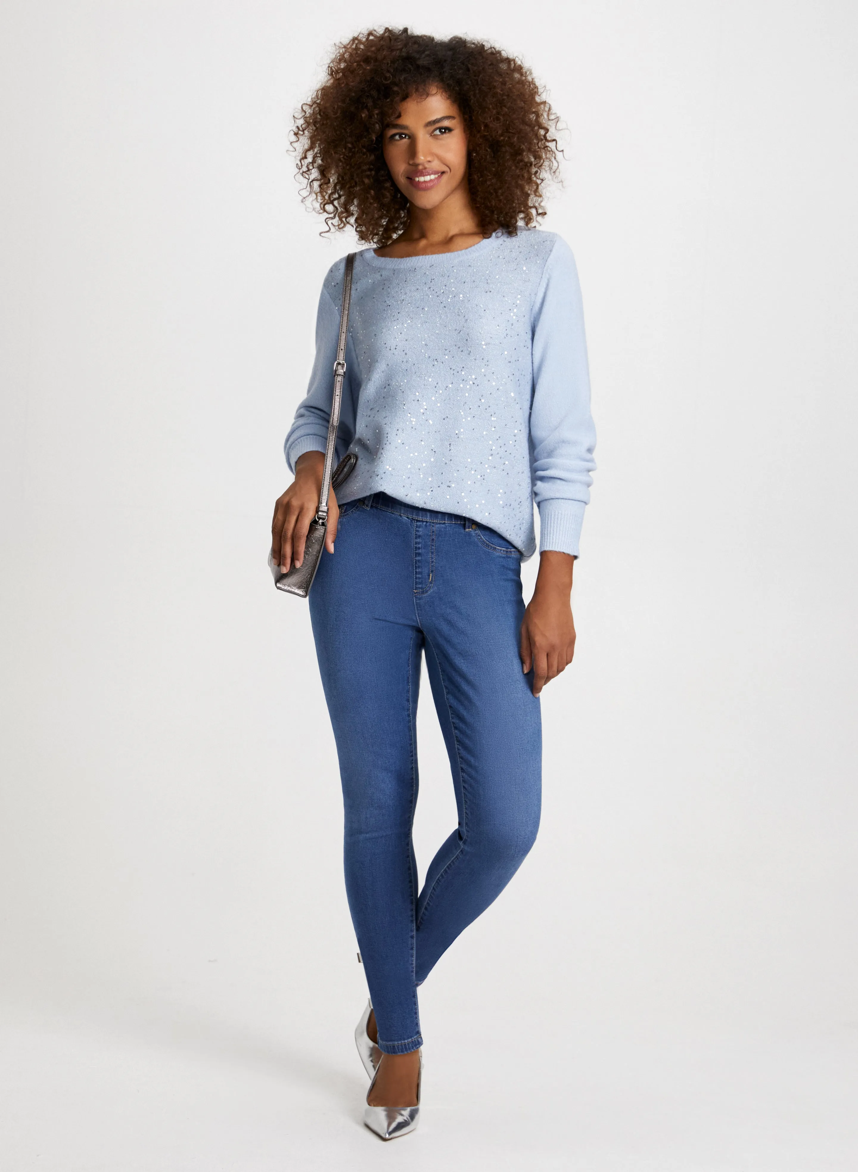 Sequin Sweater & Pull-On Jeans sold by Laura