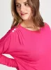 Dolman Sleeve Button Detail Top sold by Laura