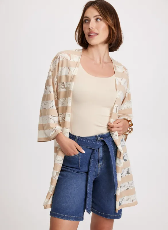 Sheer Striped Open Cardigan sold by Laura