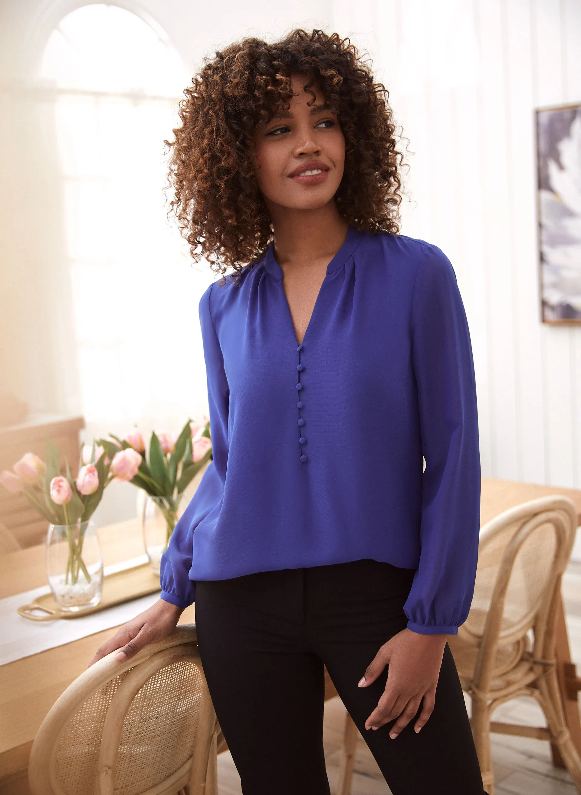 Long Sleeve Chiffon Blouse sold by Laura