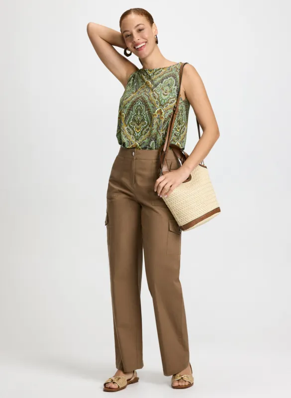Sleeveless Paisley Top & Wide Leg Cargo Pants sold by Laura