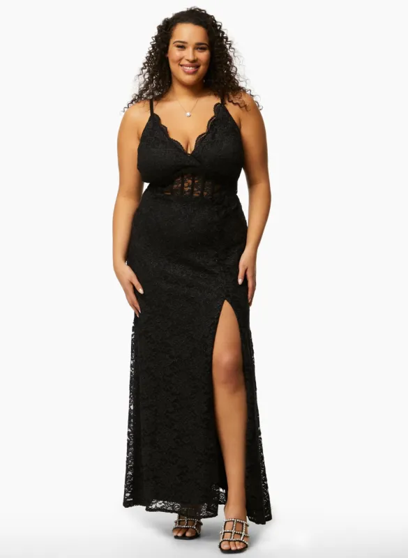 Sheer Illusion Lace Dress sold by Laura