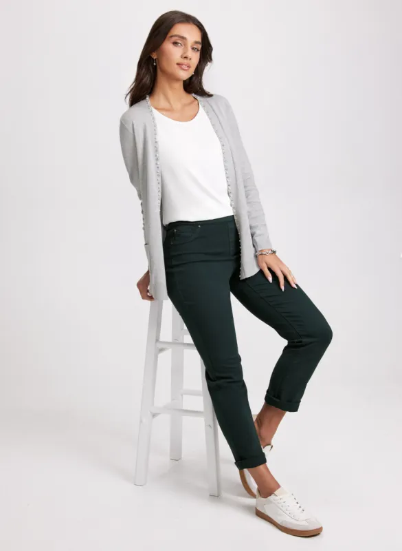Pearl Detail Cardigan & Straight Leg Jeans made by Laura