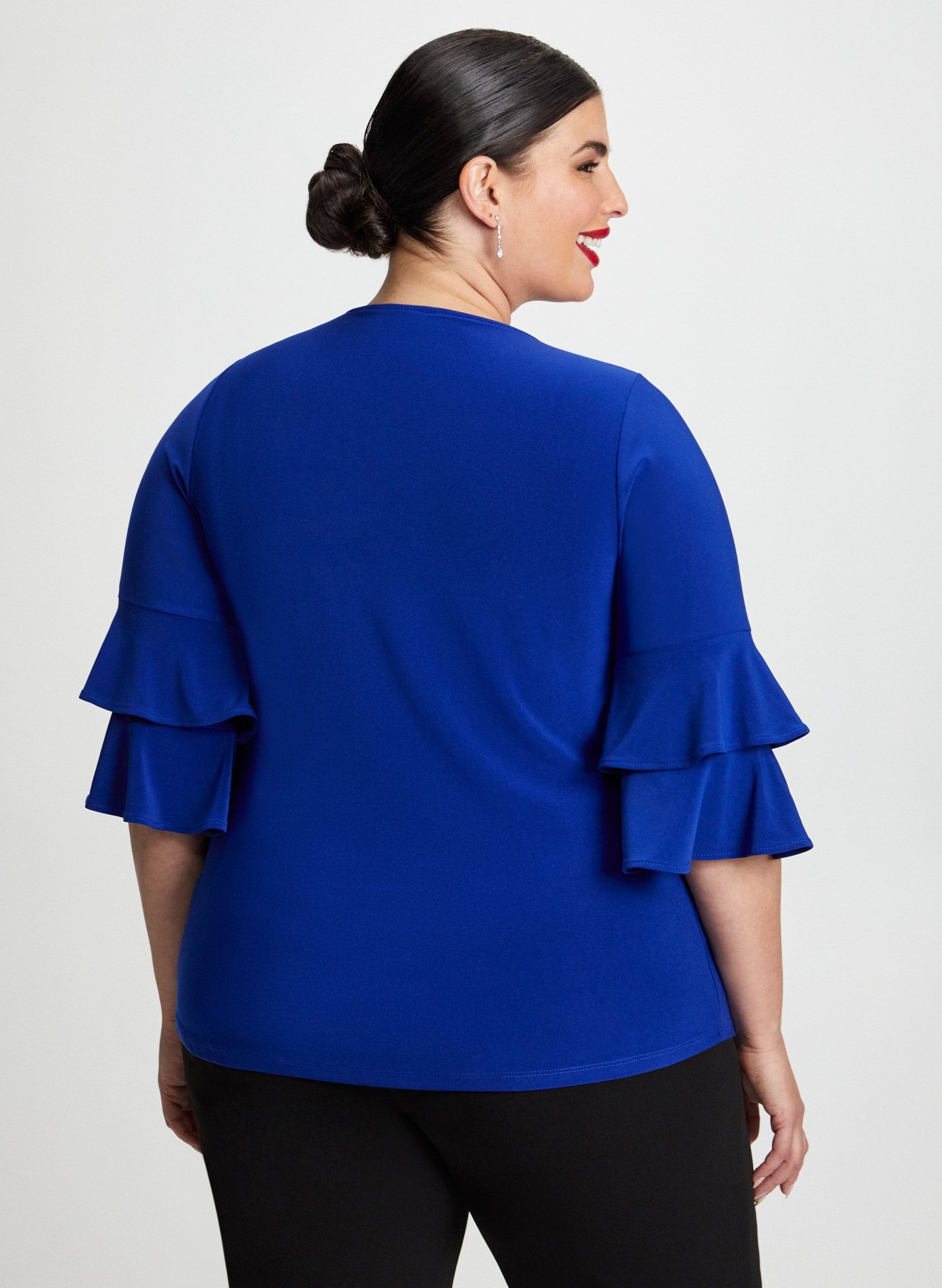 Double Ruffle 3/4 Sleeve Top sold by Laura product image thumbnail 4