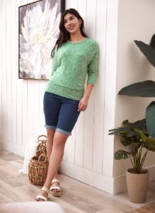 Rib Knit Dolman Sleeve Top sold by Laura