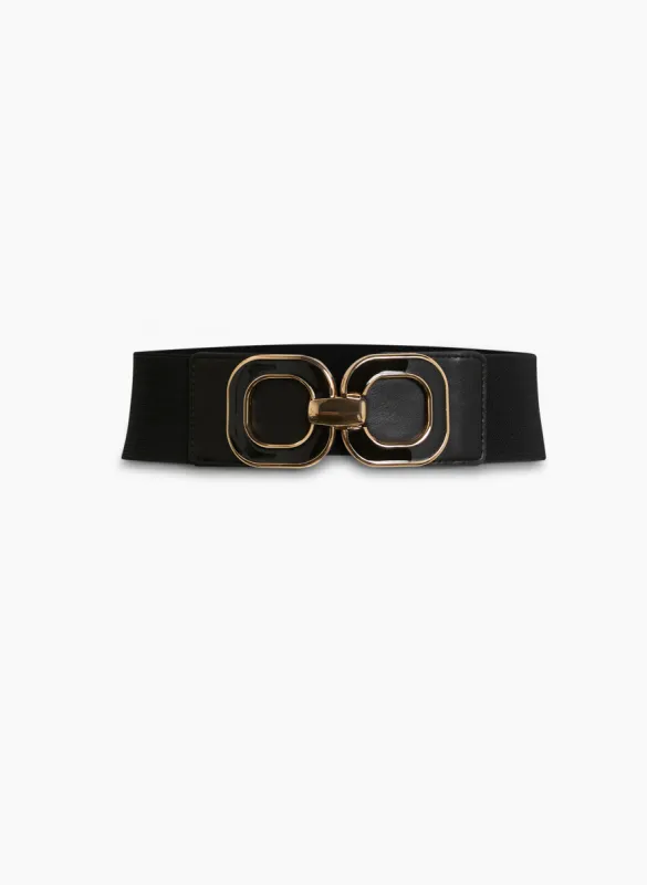 Double Square Buckle Elastic Belt sold by Laura