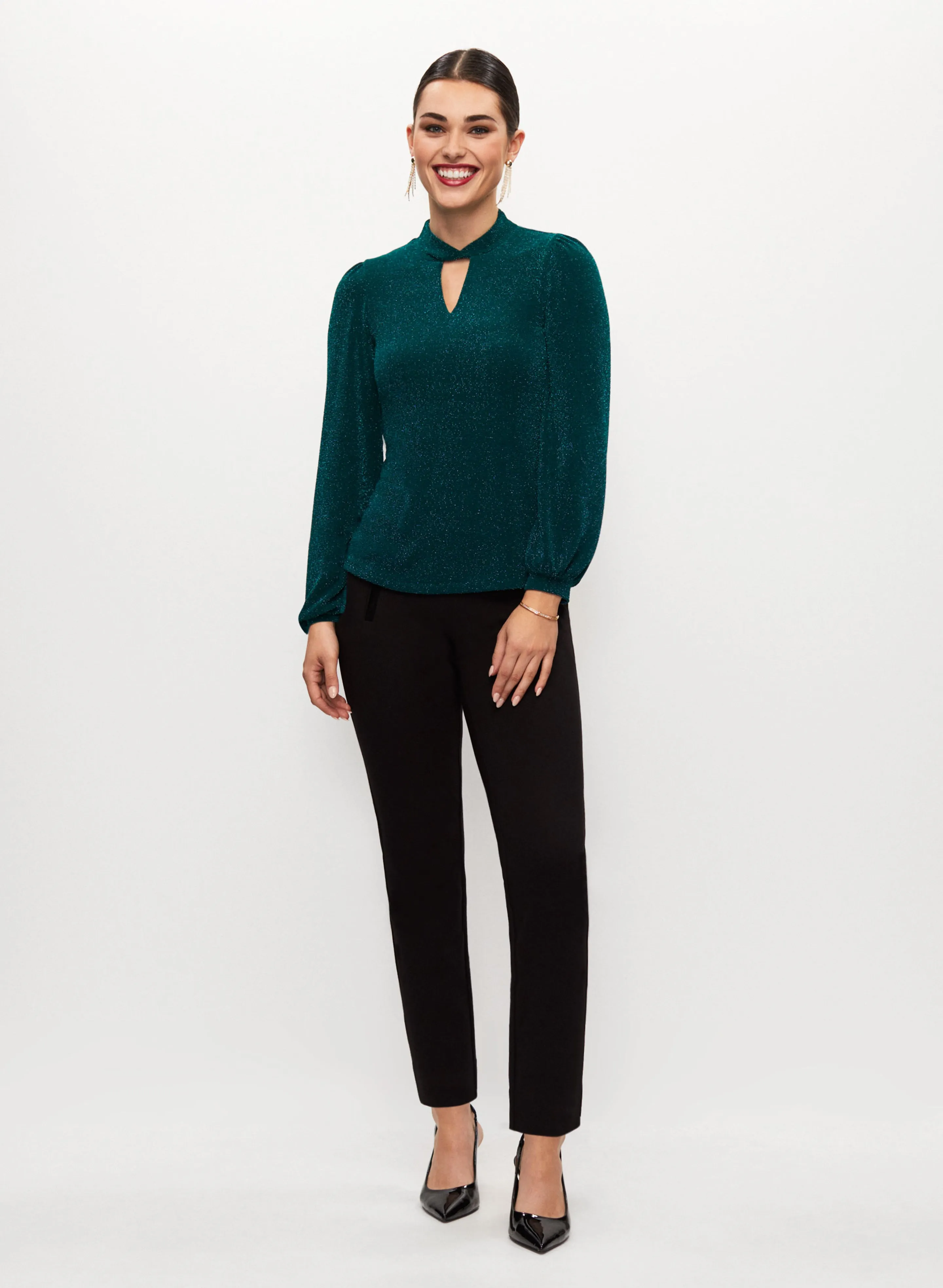 Twist Neck Top & Velvet Bow Pants sold by Laura