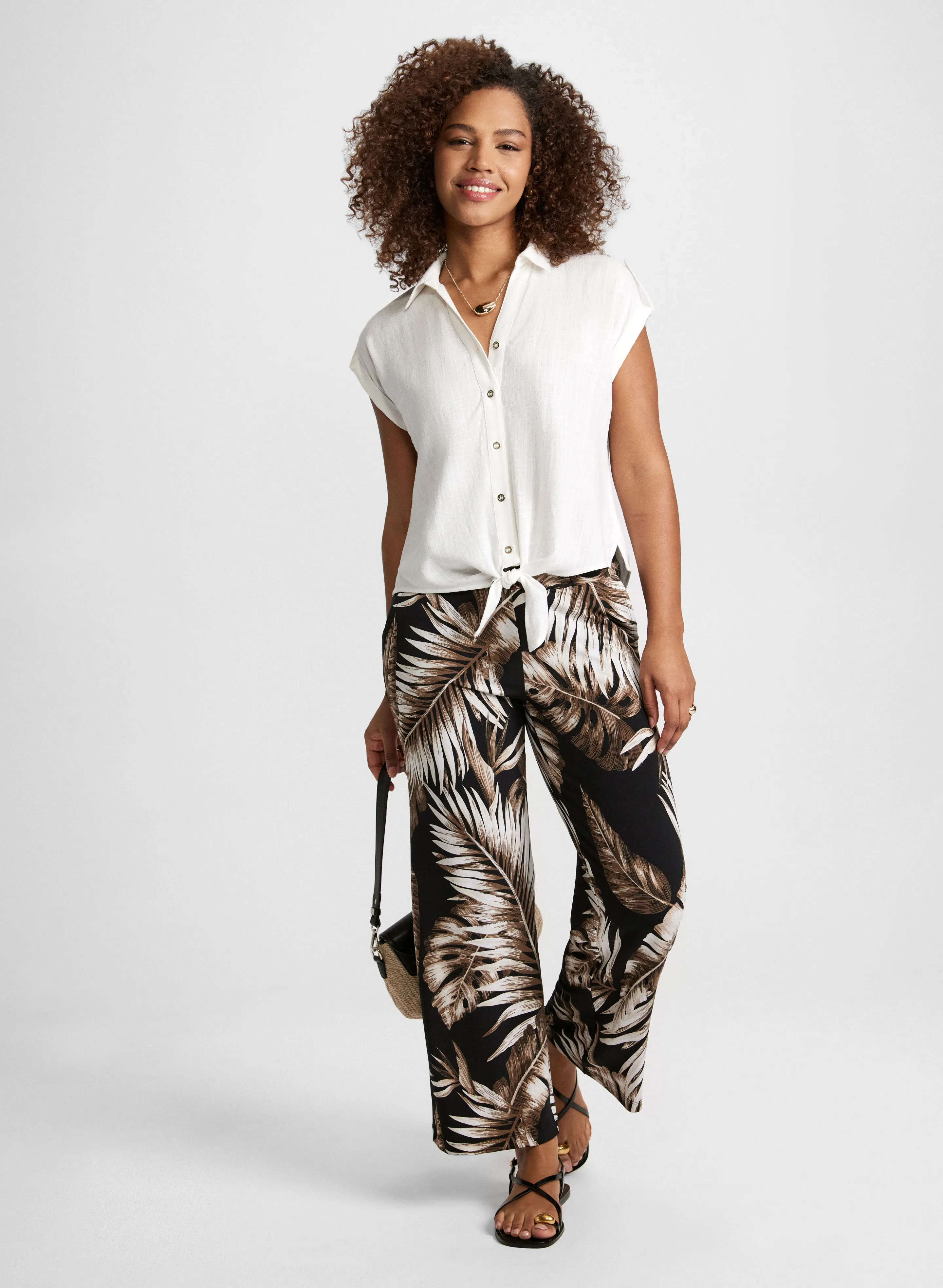 Palm Print Wide Leg Pants sold by Laura product image thumbnail 3