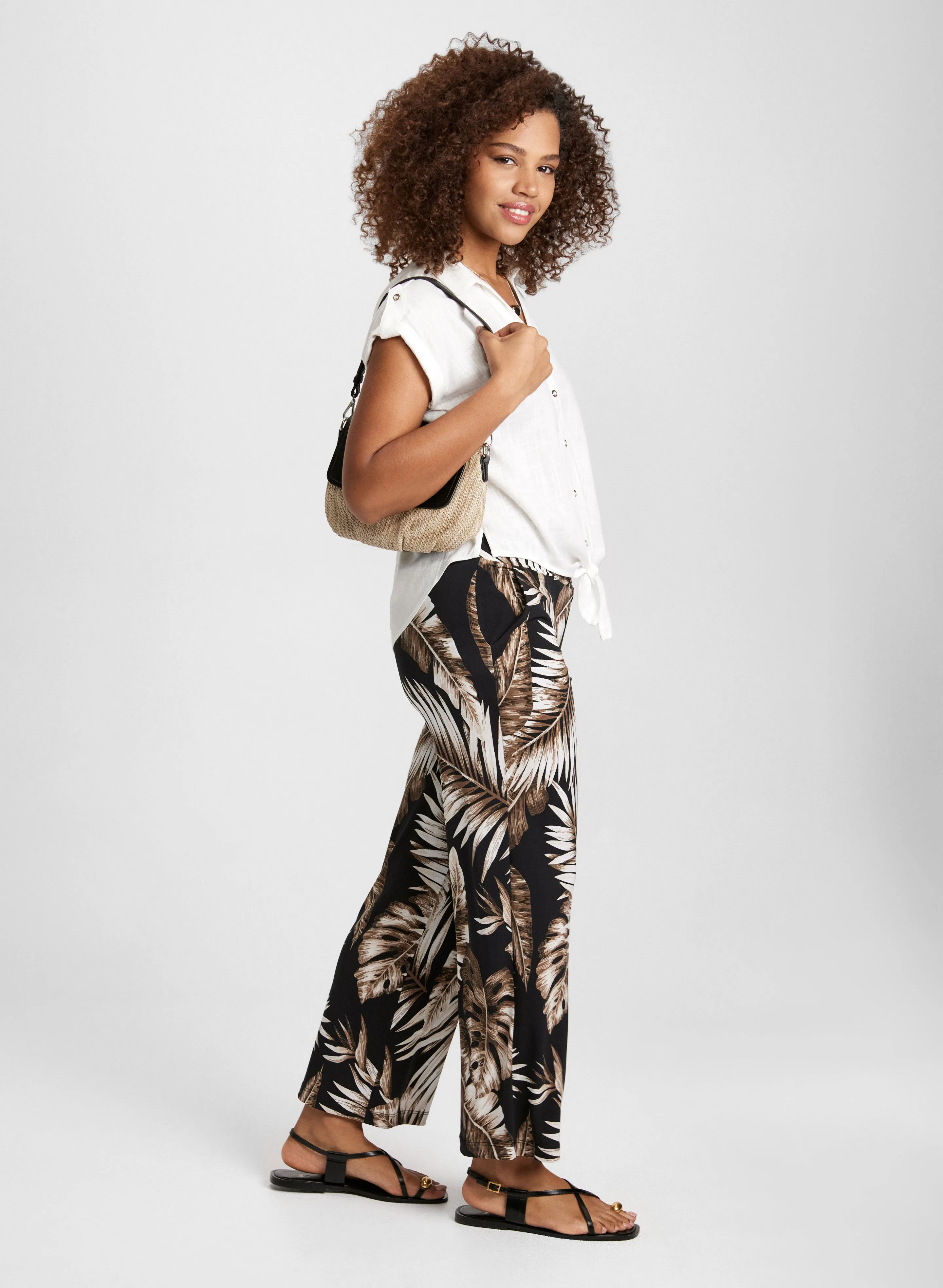 Palm Print Wide Leg Pants sold by Laura product image thumbnail 4