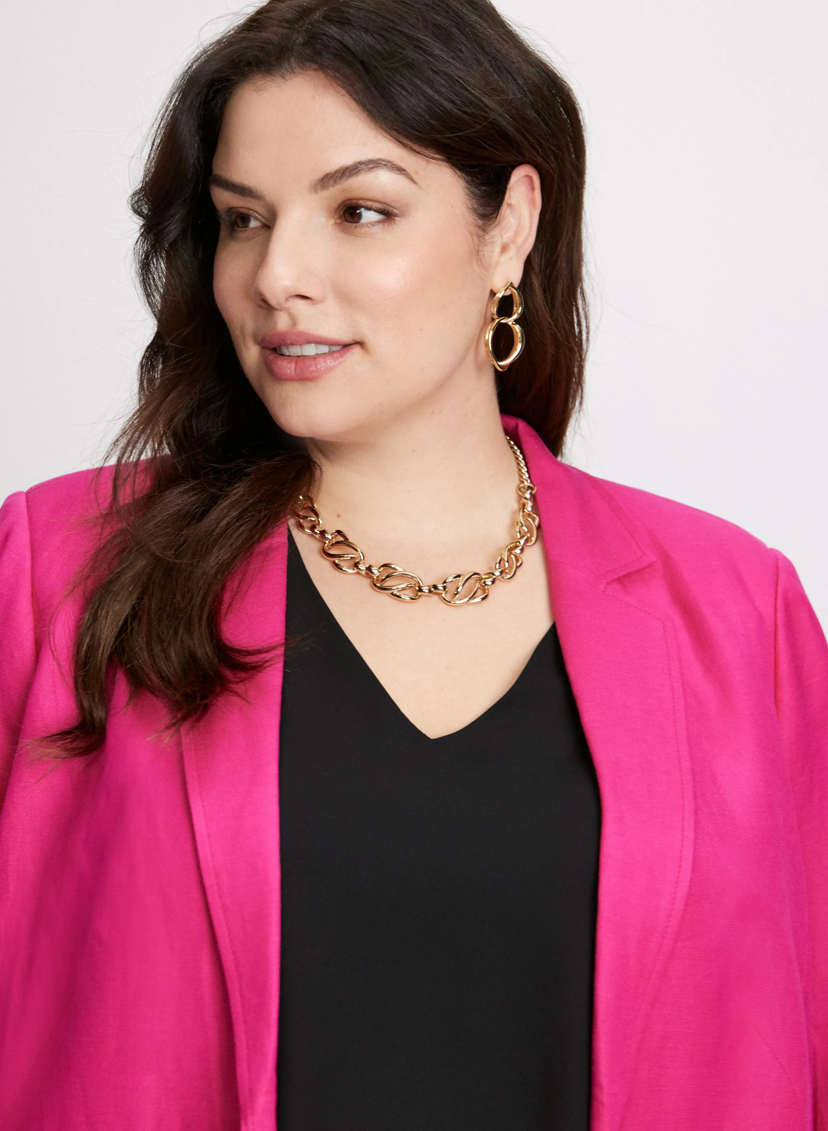 Linen-Blend Open Front Jacket sold by Laura product image thumbnail 5