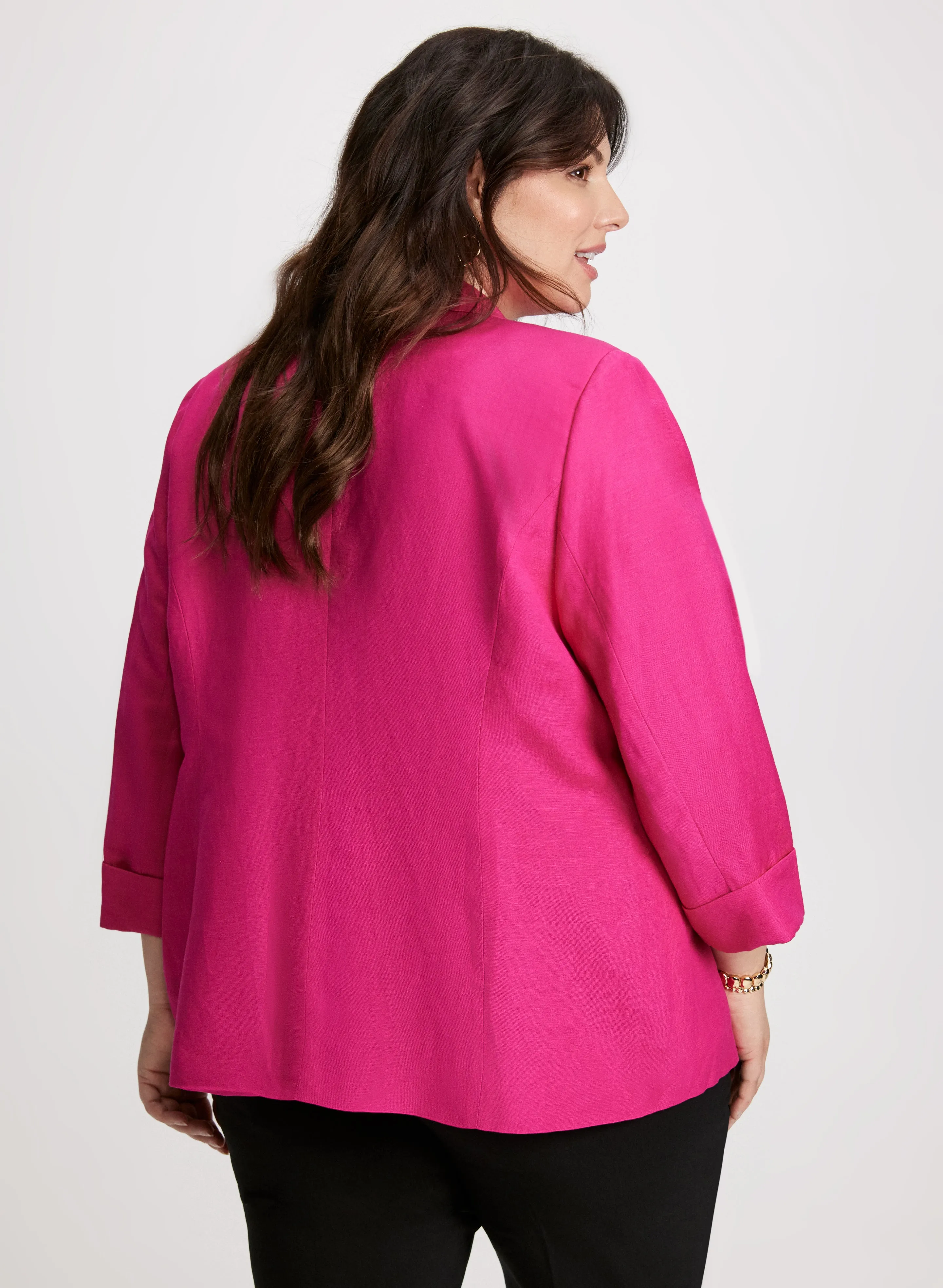 Linen-Blend Open Front Jacket sold by Laura product image thumbnail 2