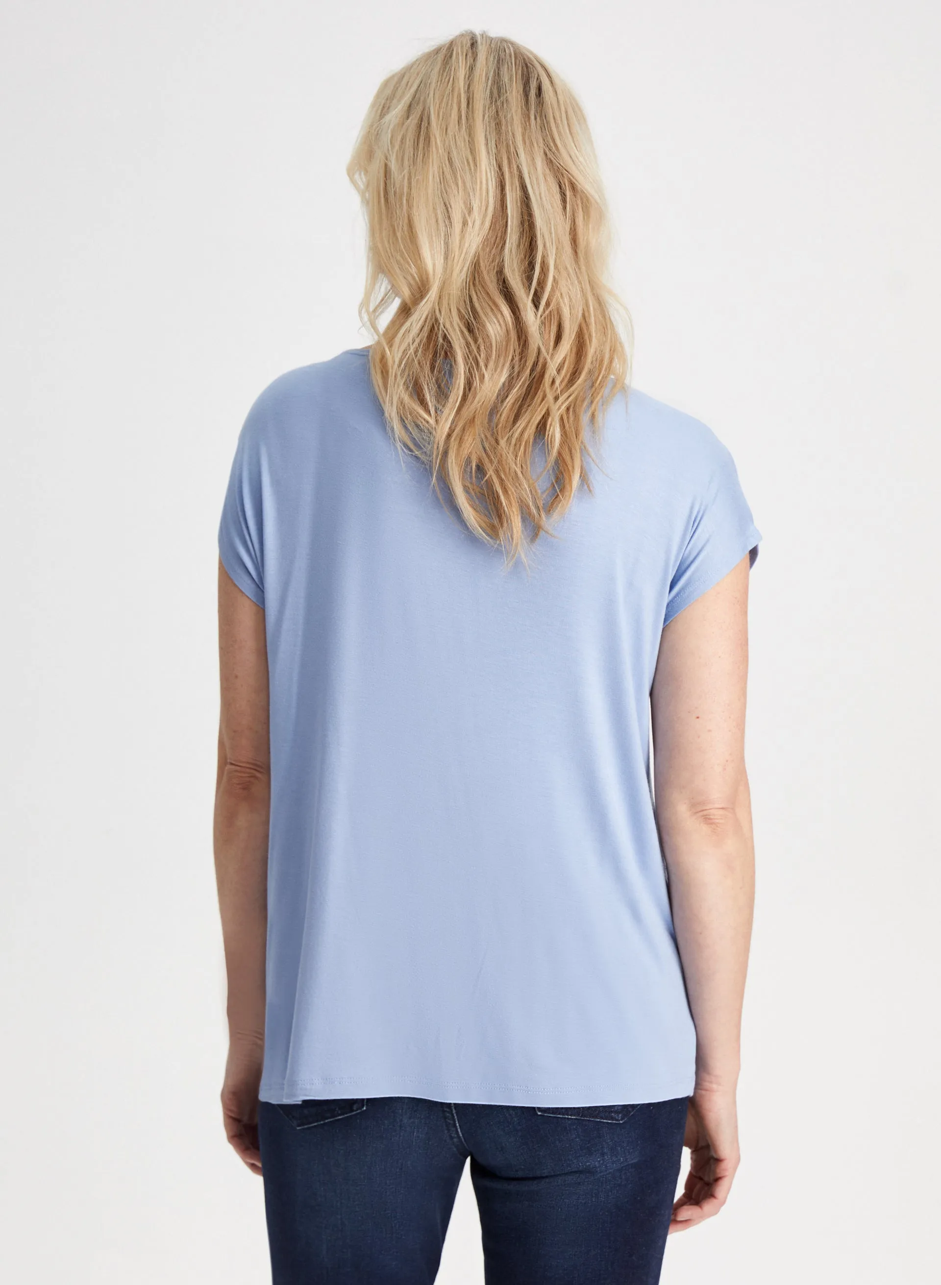 Cap Sleeve Stripe Detail Tee sold by Laura product image thumbnail 4